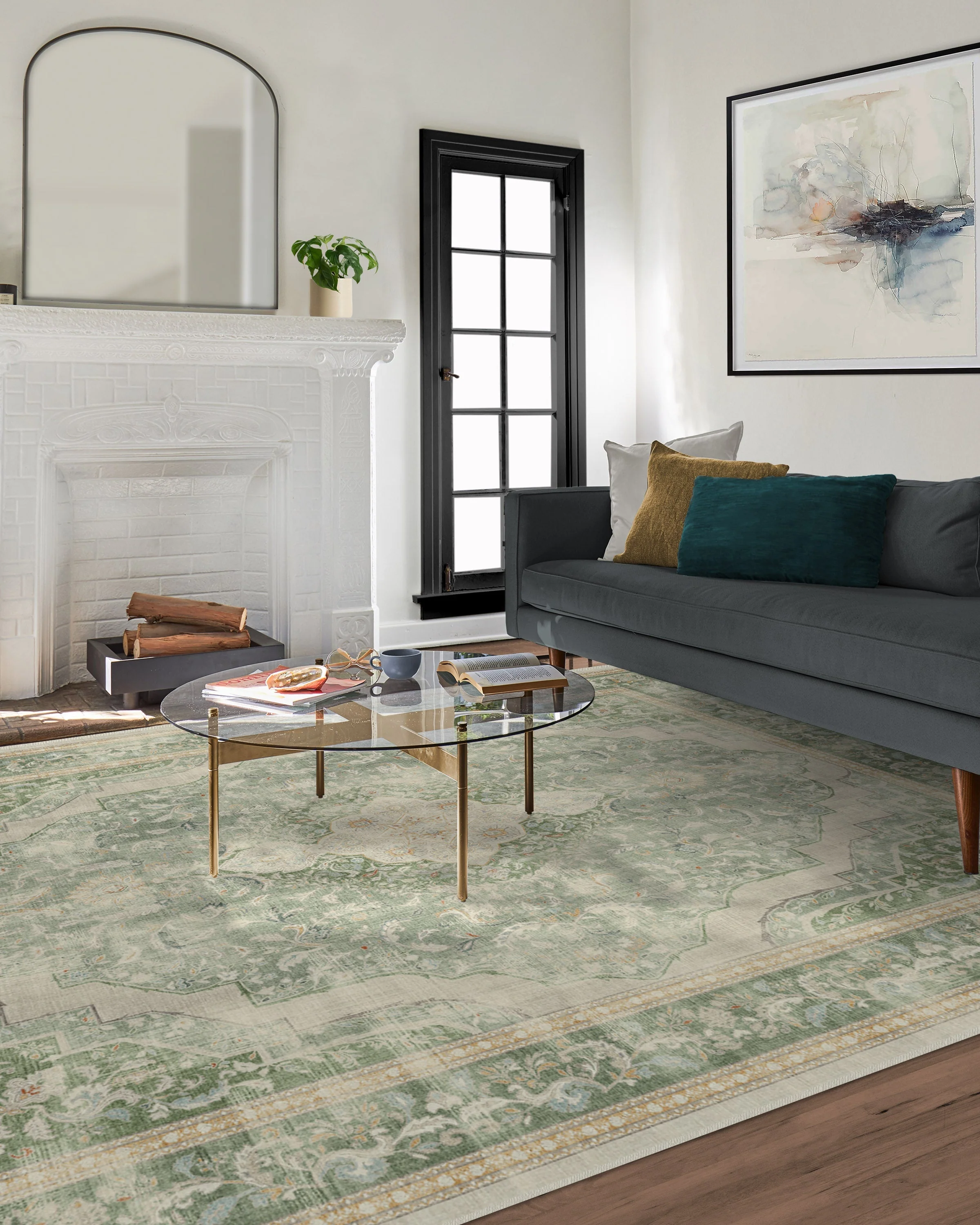 Adeline Natural Sage Rug - Image 21