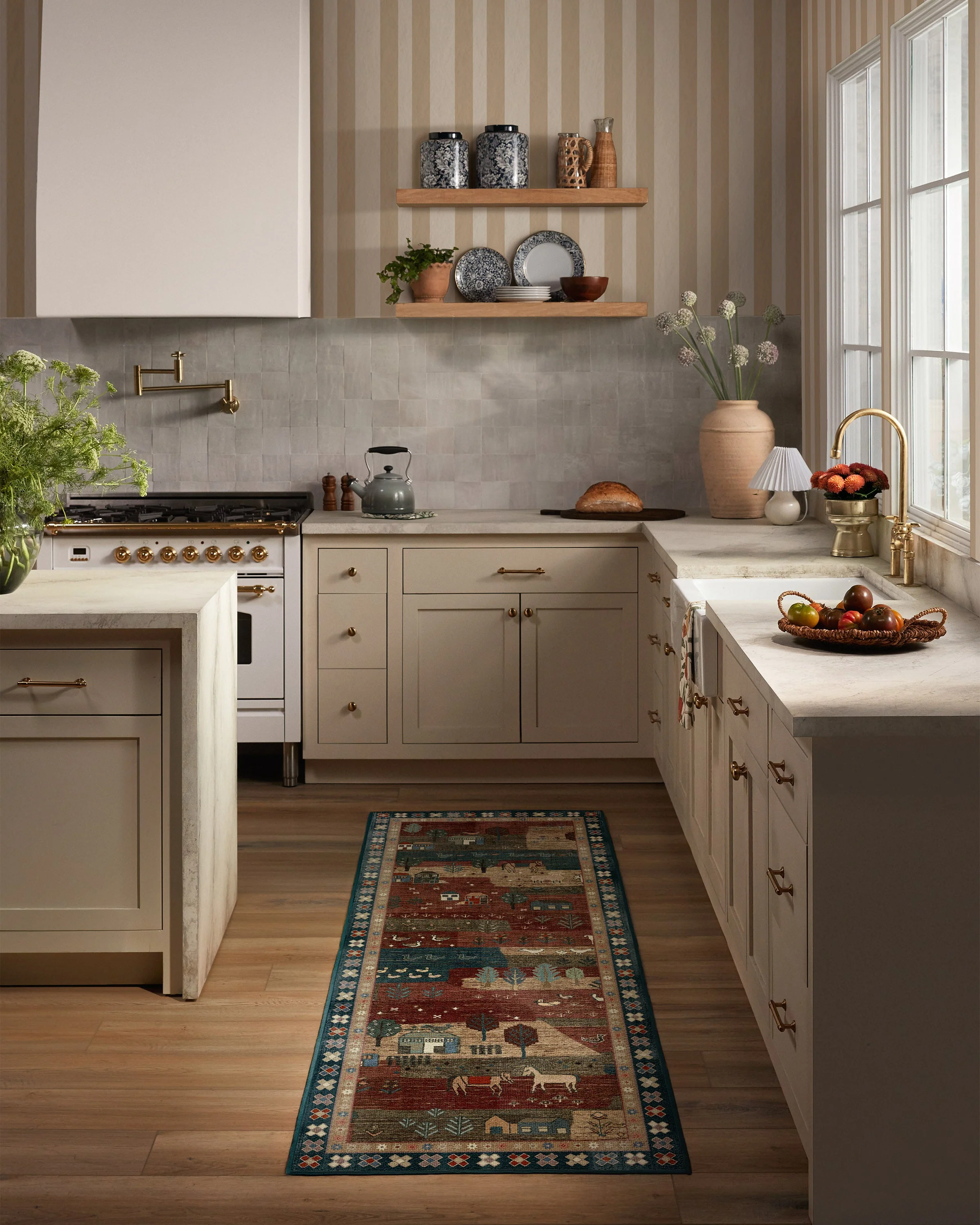 Alder Rust Red & Blue Rug - Image 4