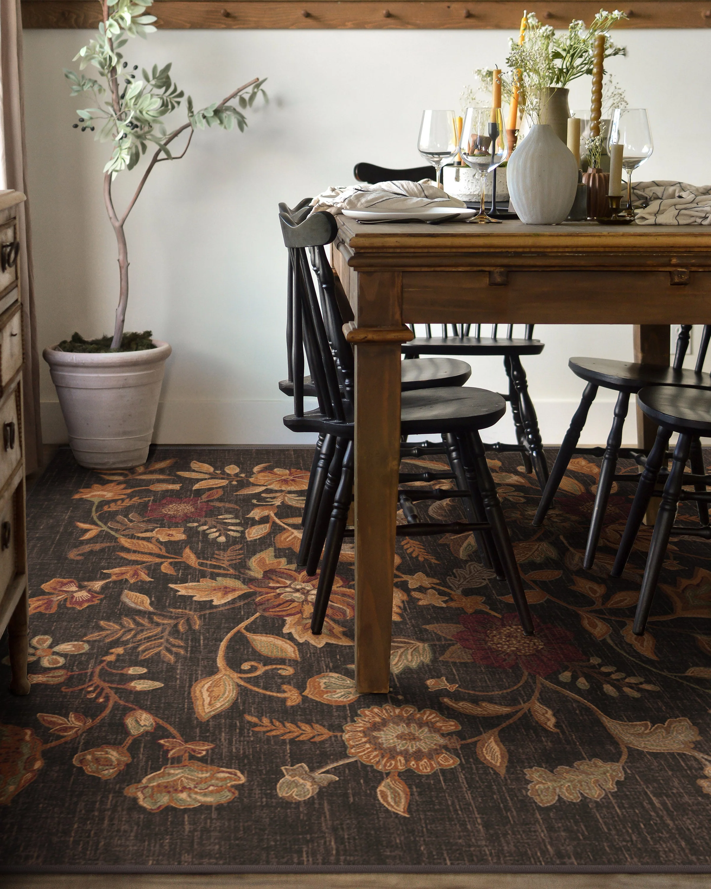 Anonna Dark Wood Flatwoven Rug - Image 8