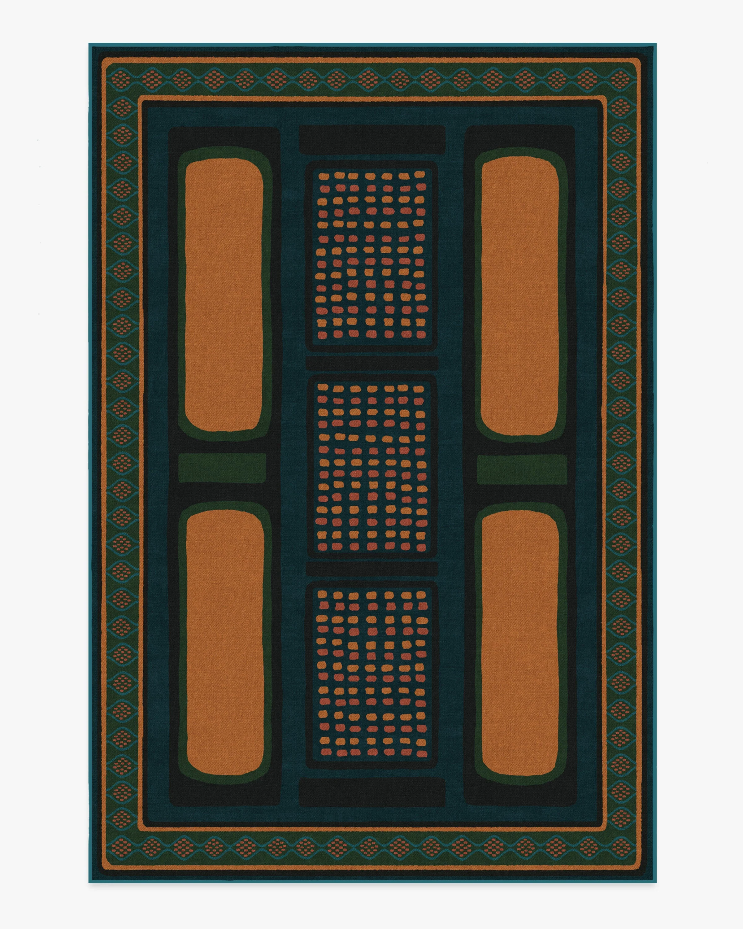 Nerissa Teal & Gold Flatwoven Rug by Architectural Digest - Image 12
