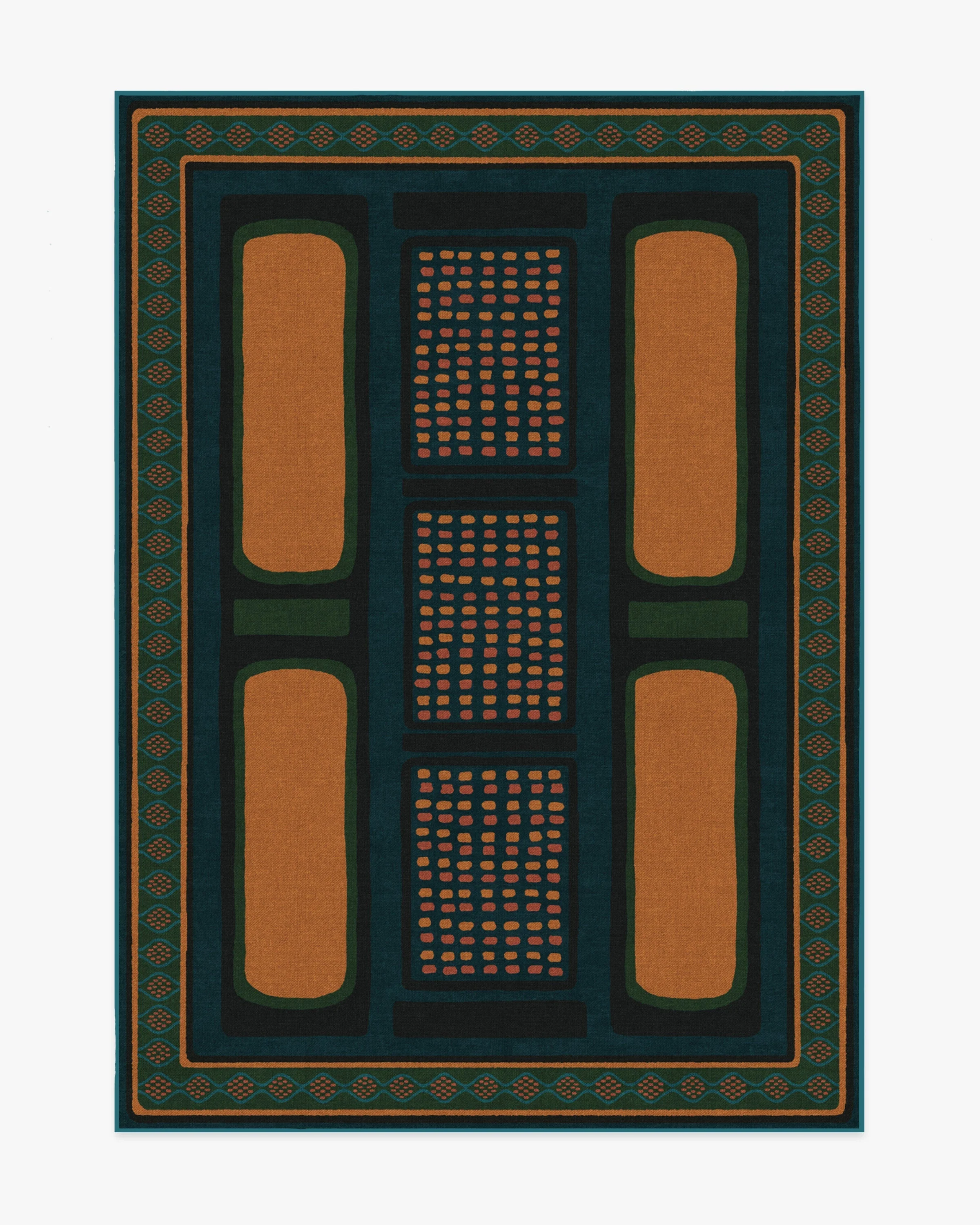 Nerissa Teal & Gold Rug by Architectural Digest