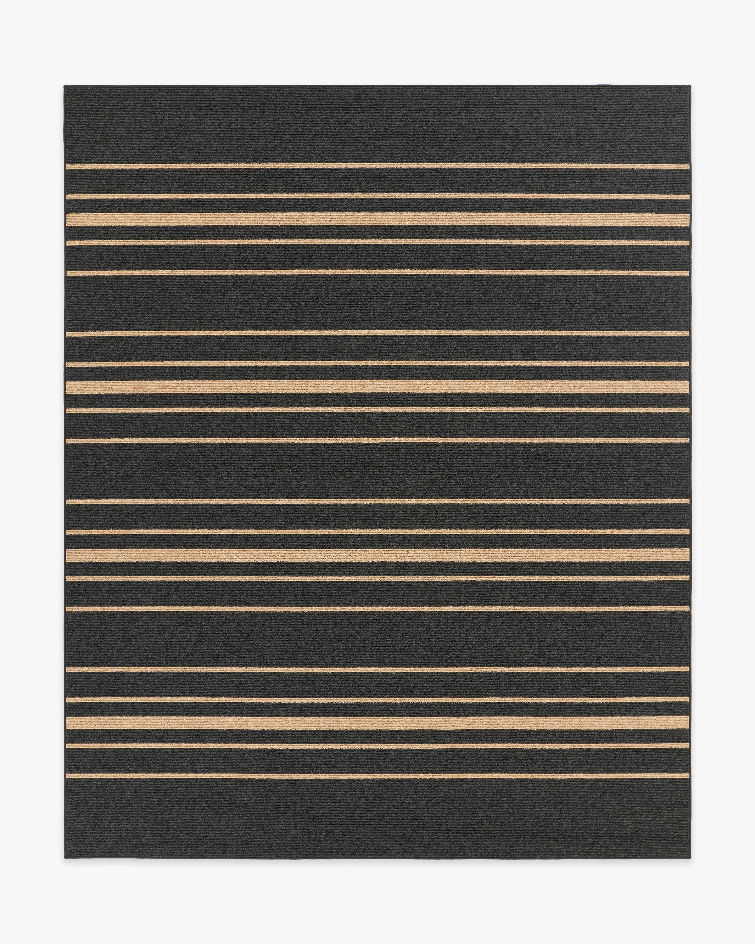 Arden Stripe Black & Natural Performance Weave Rug - Image 6