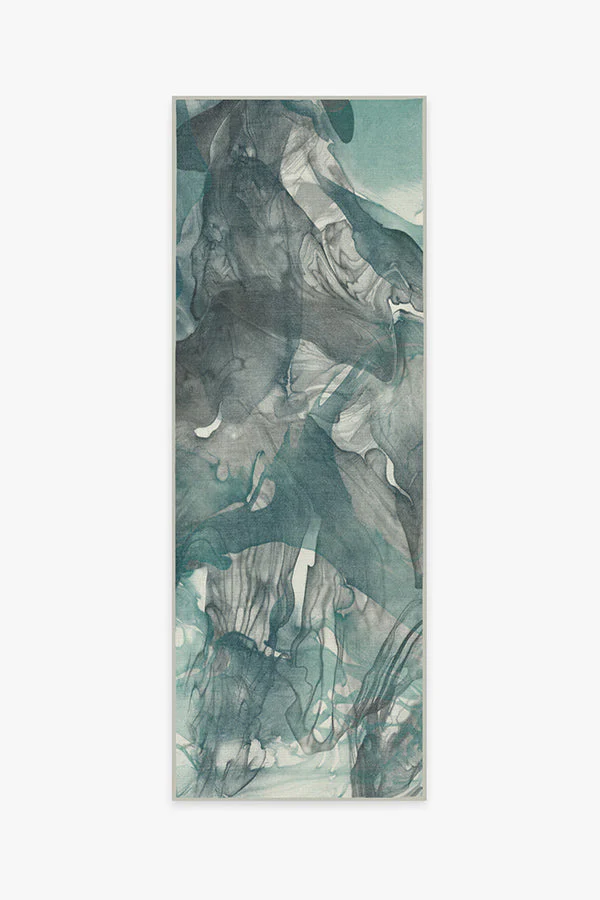 Aurora Teal Grey Flatwoven Rug - Image 10