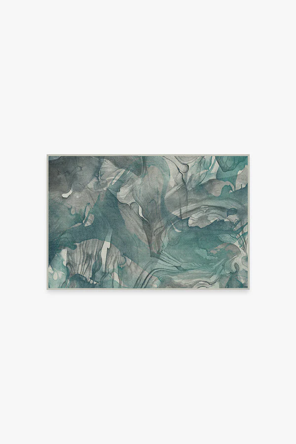 Aurora Teal Grey Rug - Image 2