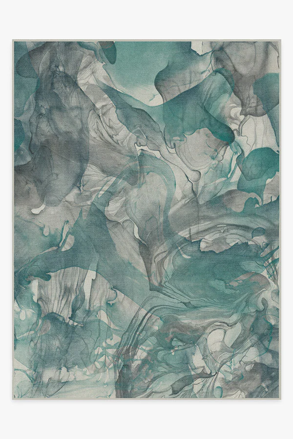 Aurora Teal Grey Rug - Image 9