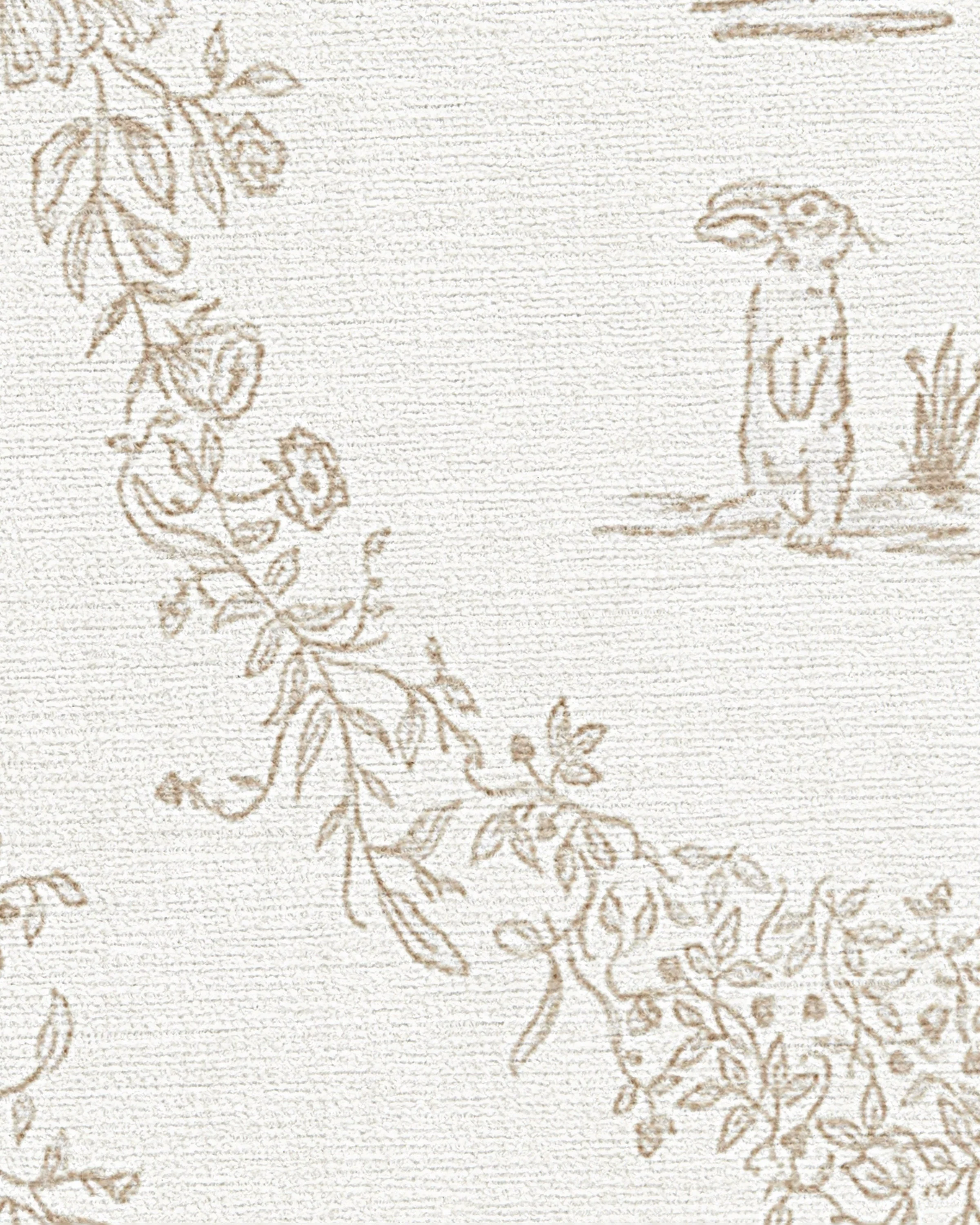 Bashful Bunny Toile Ivory Flatwoven Rug - Image 5