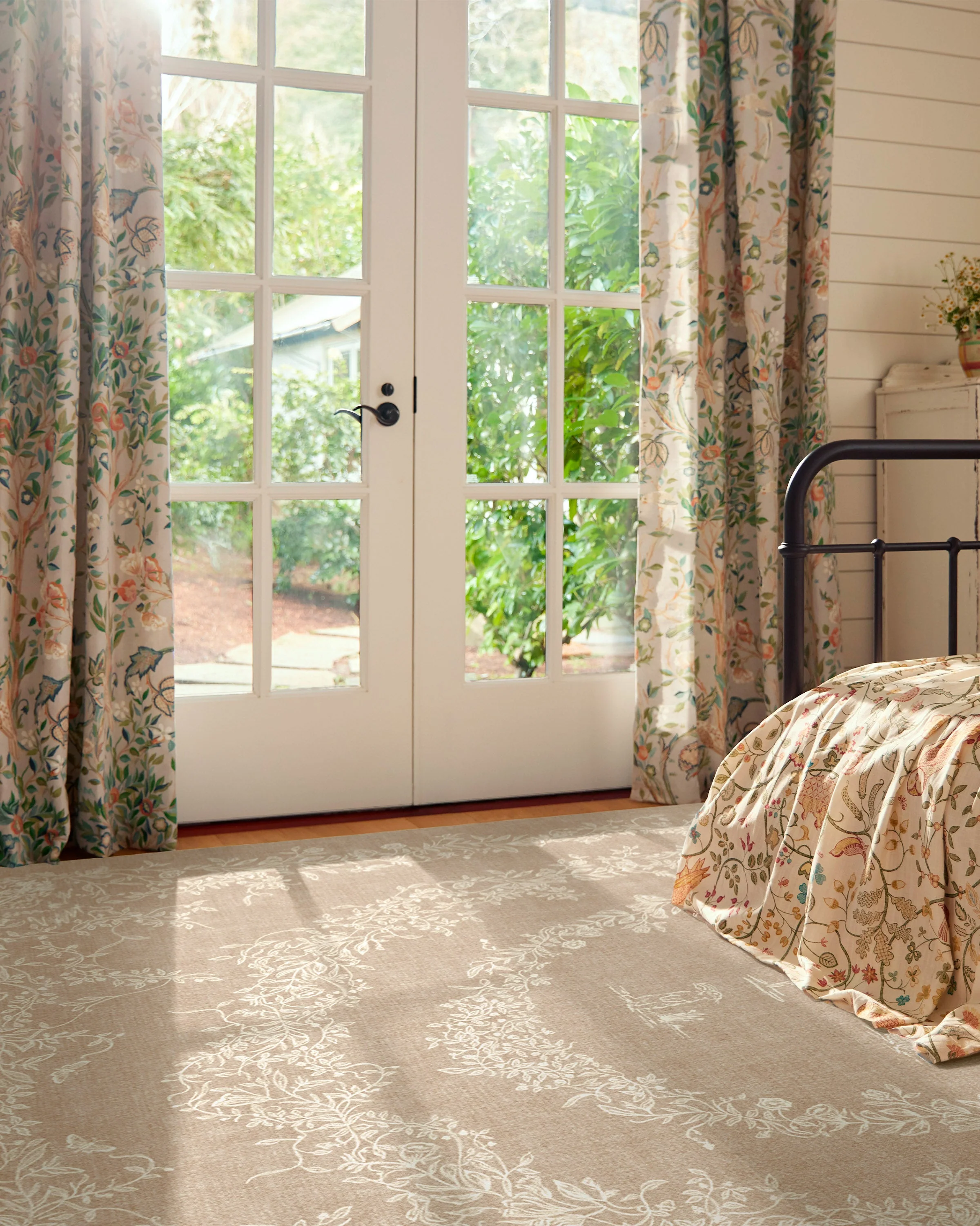 Bashful Bunny Toile Natural Rug - Image 2