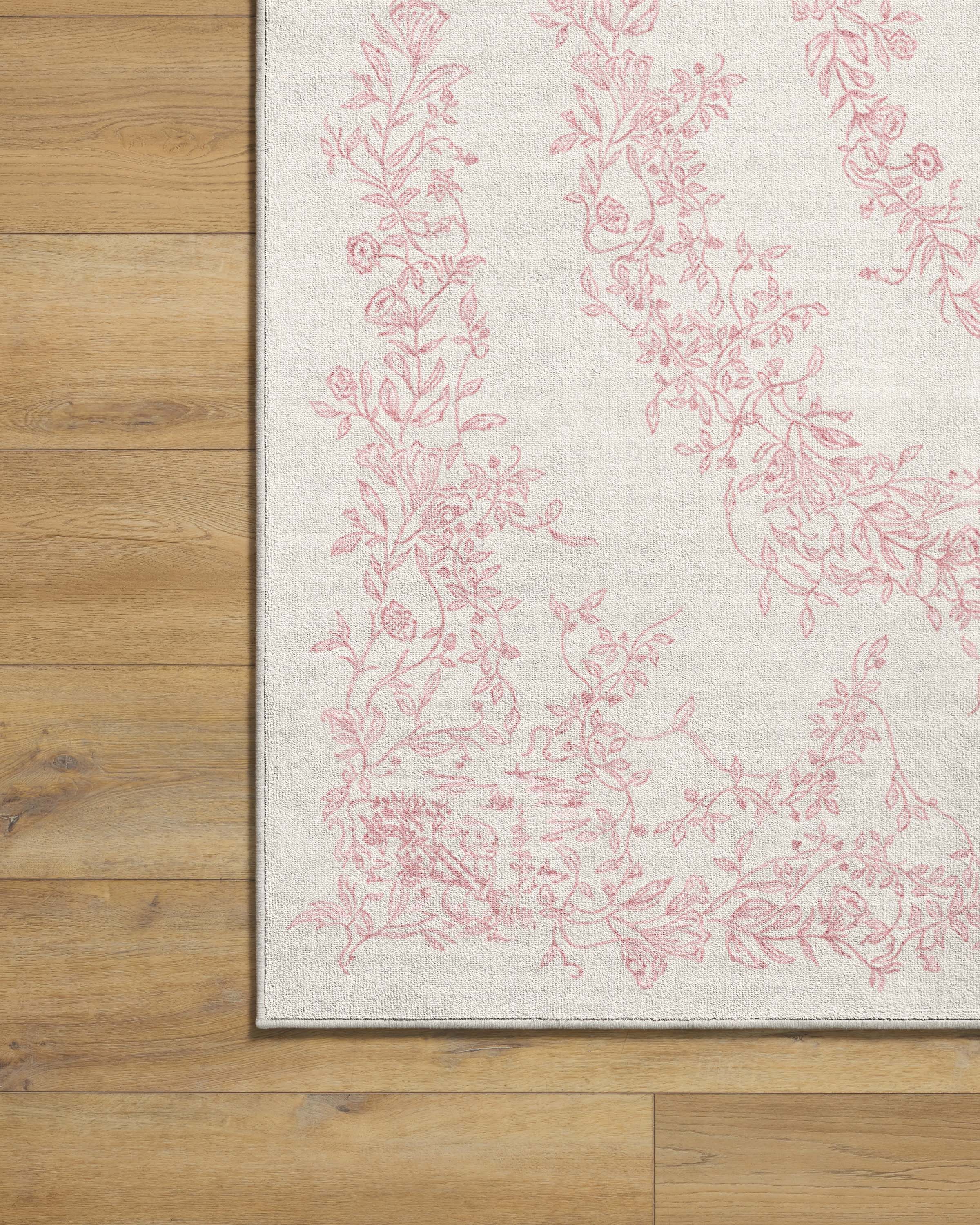 Bashful Bunny Toile Pink Rug - Image 5