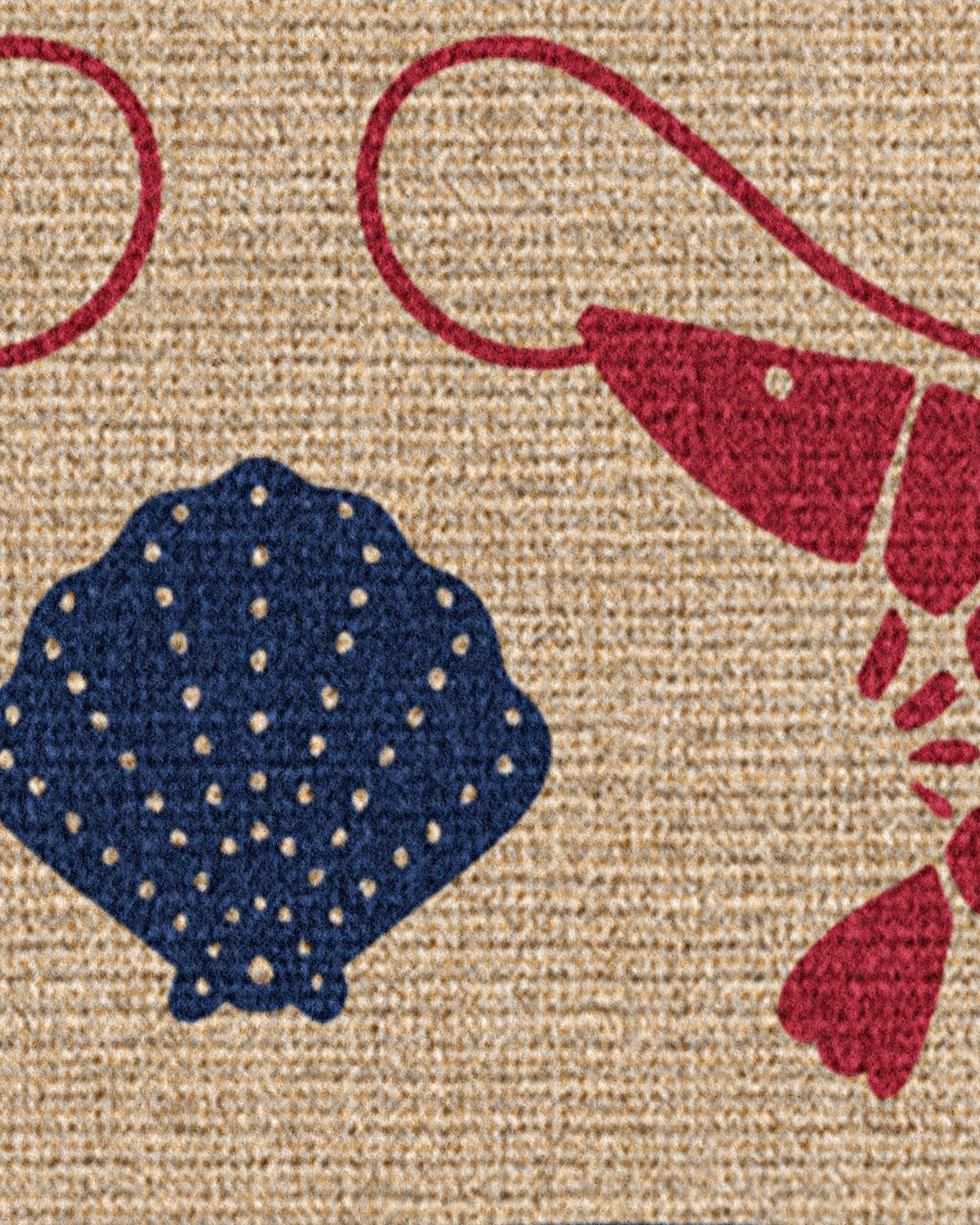 Bonjour Red & Navy Doormat - Image 3