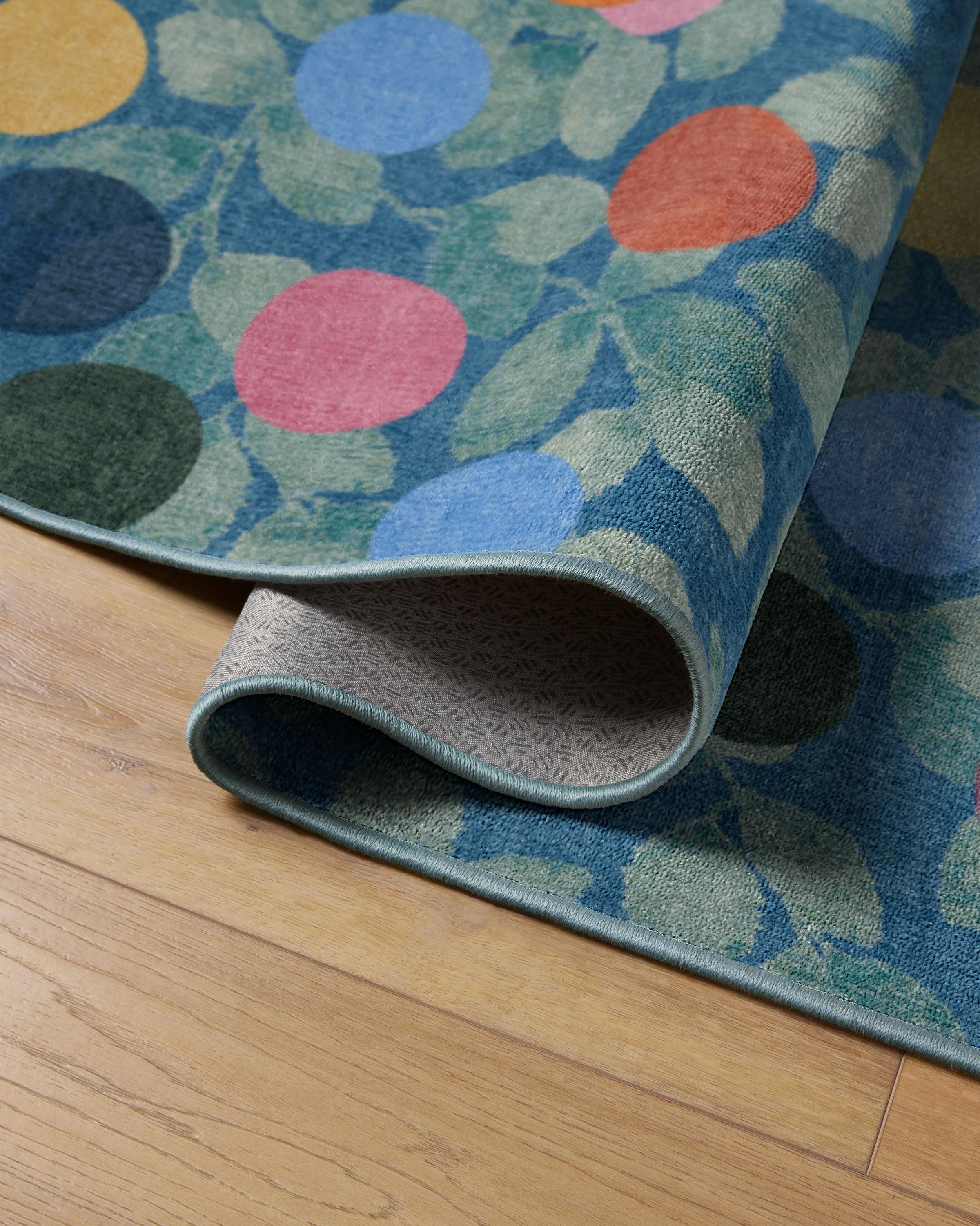 Botanical Whimsy Dots Blue Rug - Image 8