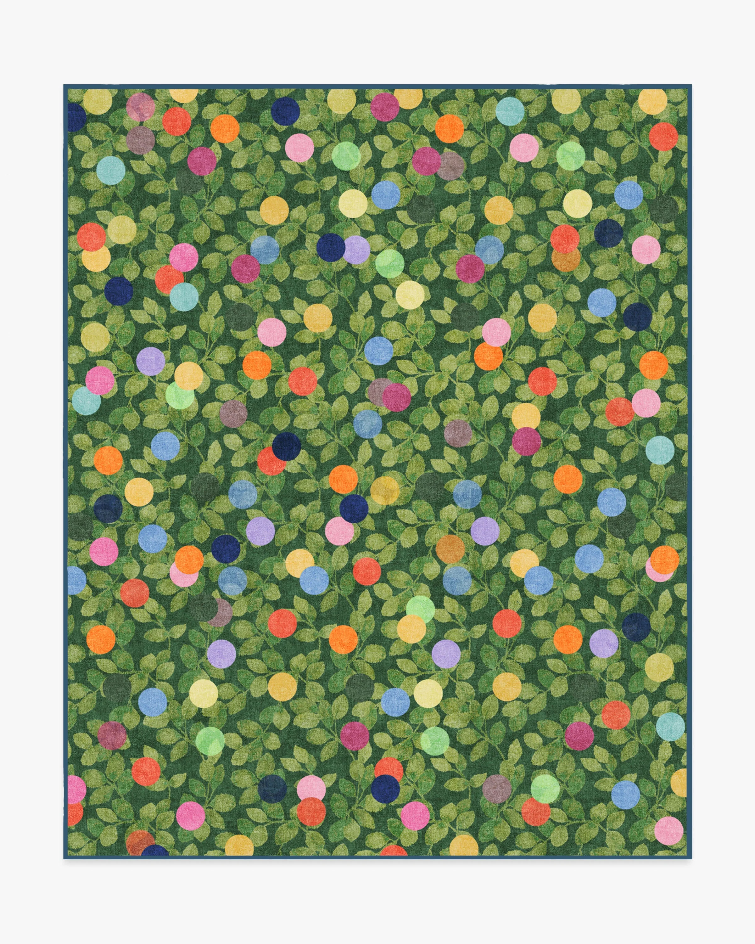 Botanical Whimsy Dots Green Rug - Image 5