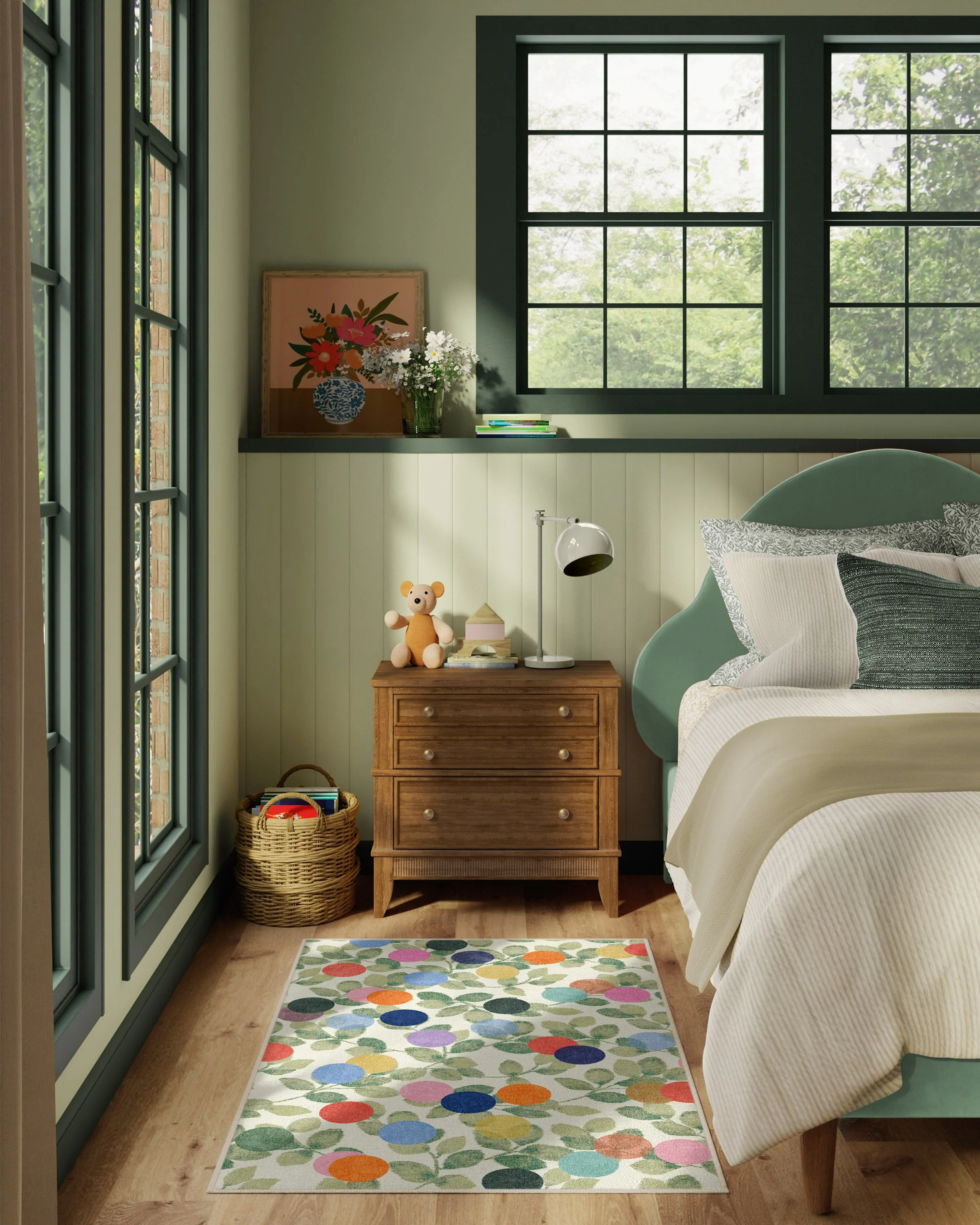 Botanical Whimsy Dots Neutral Rug - Image 2