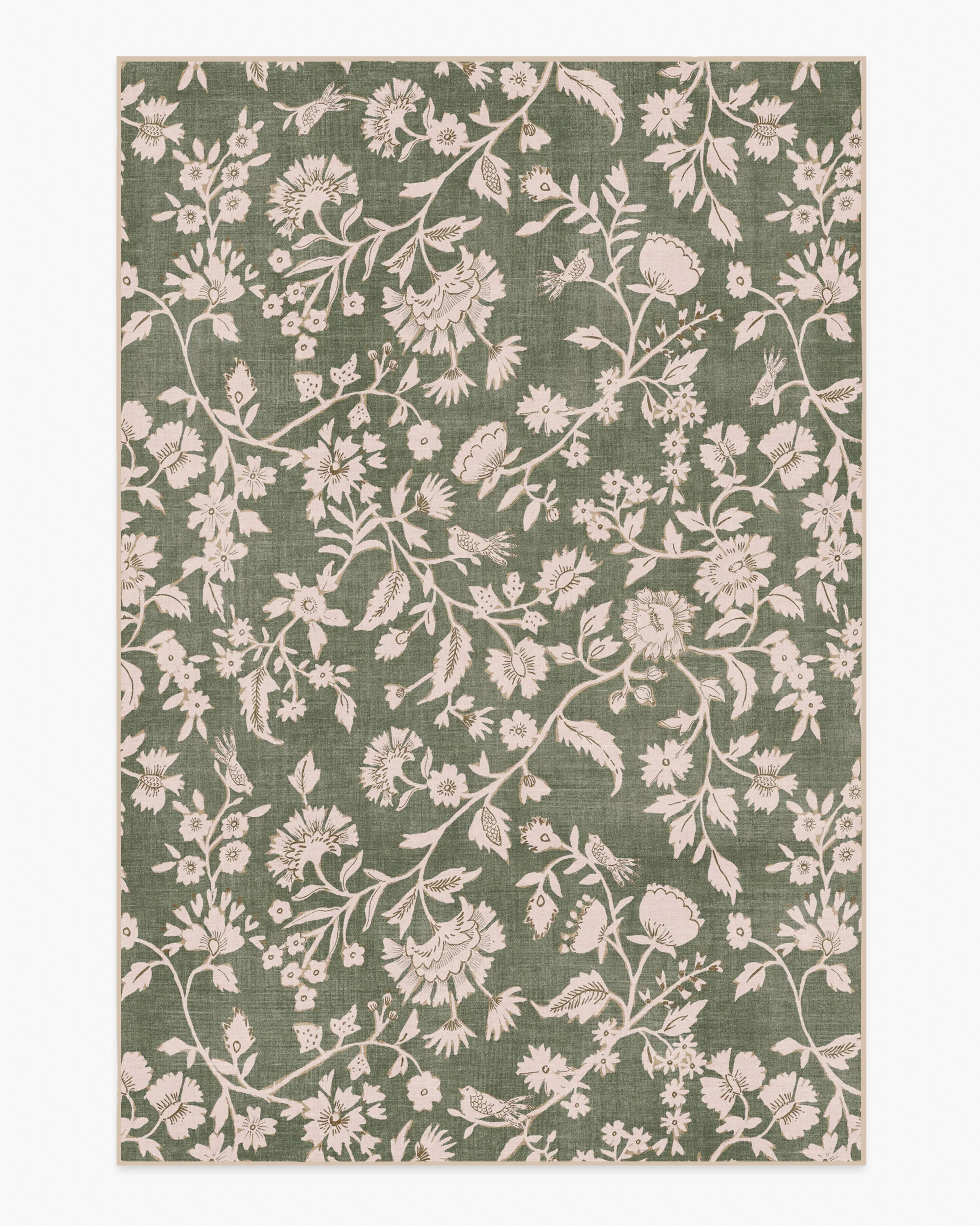 Brenna Olive Green & Cream Rug - Image 5