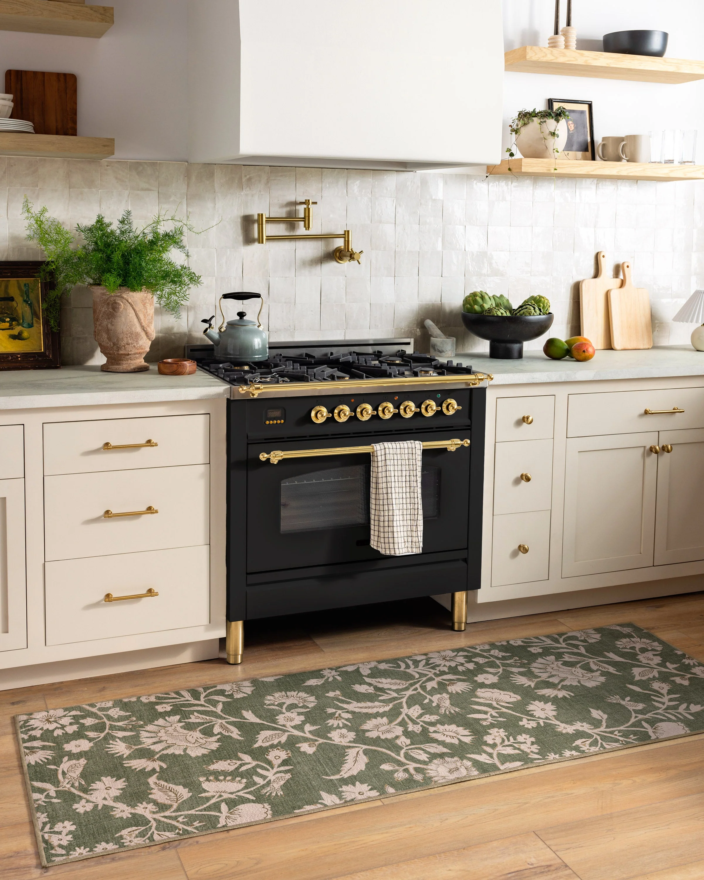 Brenna Olive Green & Cream Rug - Image 8
