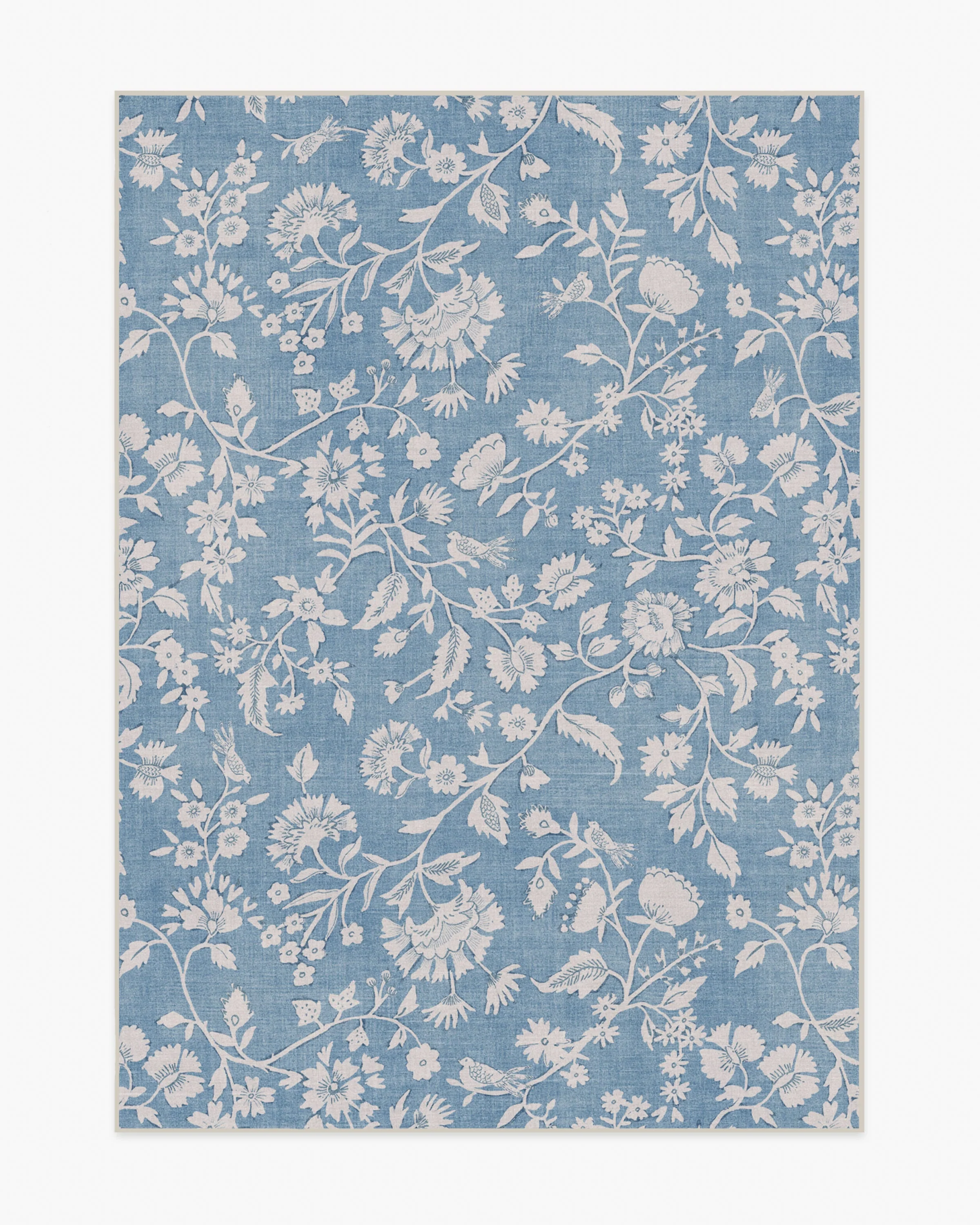 Brenna Slate Blue & Cream Flatwoven Rug