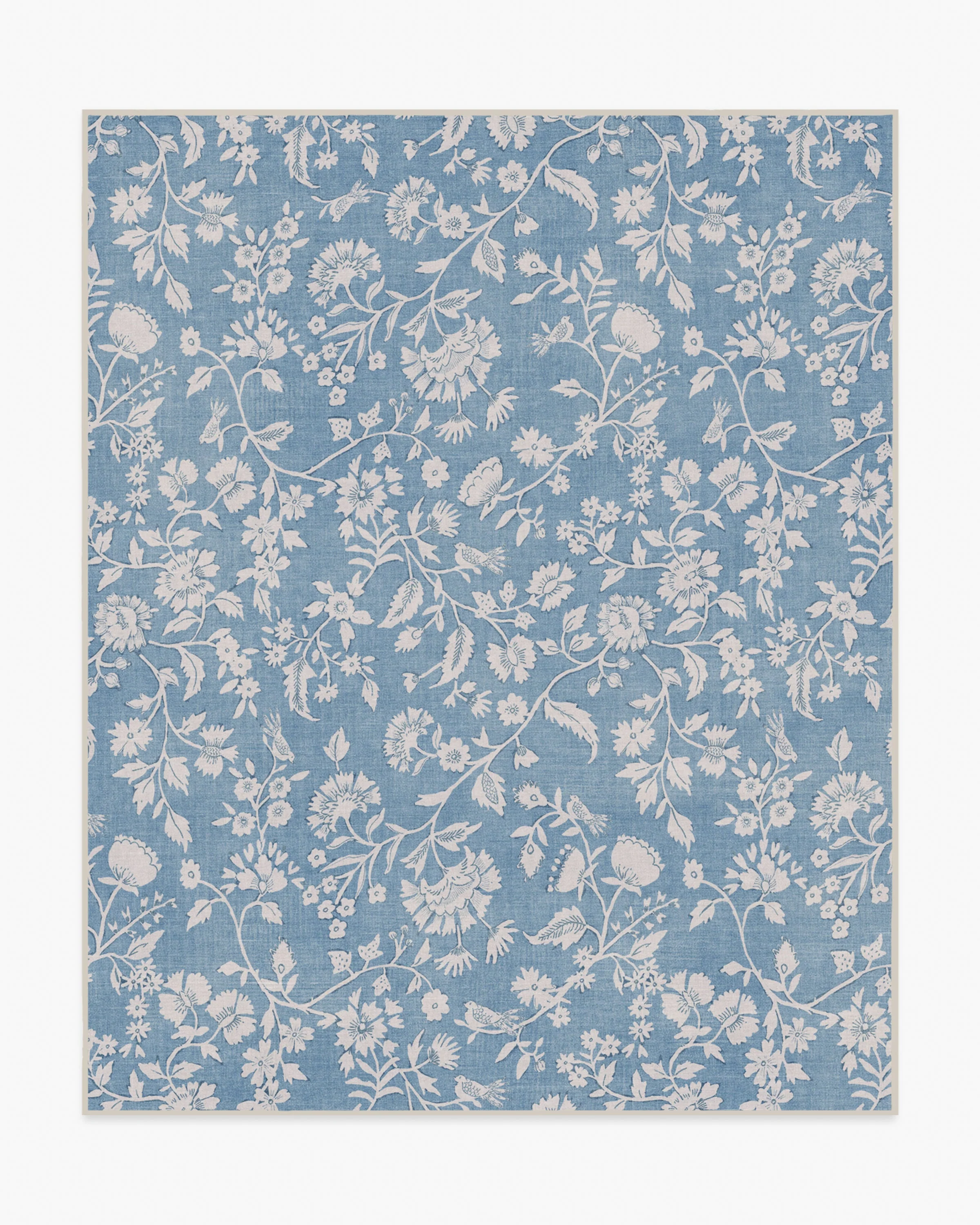 Brenna Slate Blue & Cream Flatwoven Rug - Image 6
