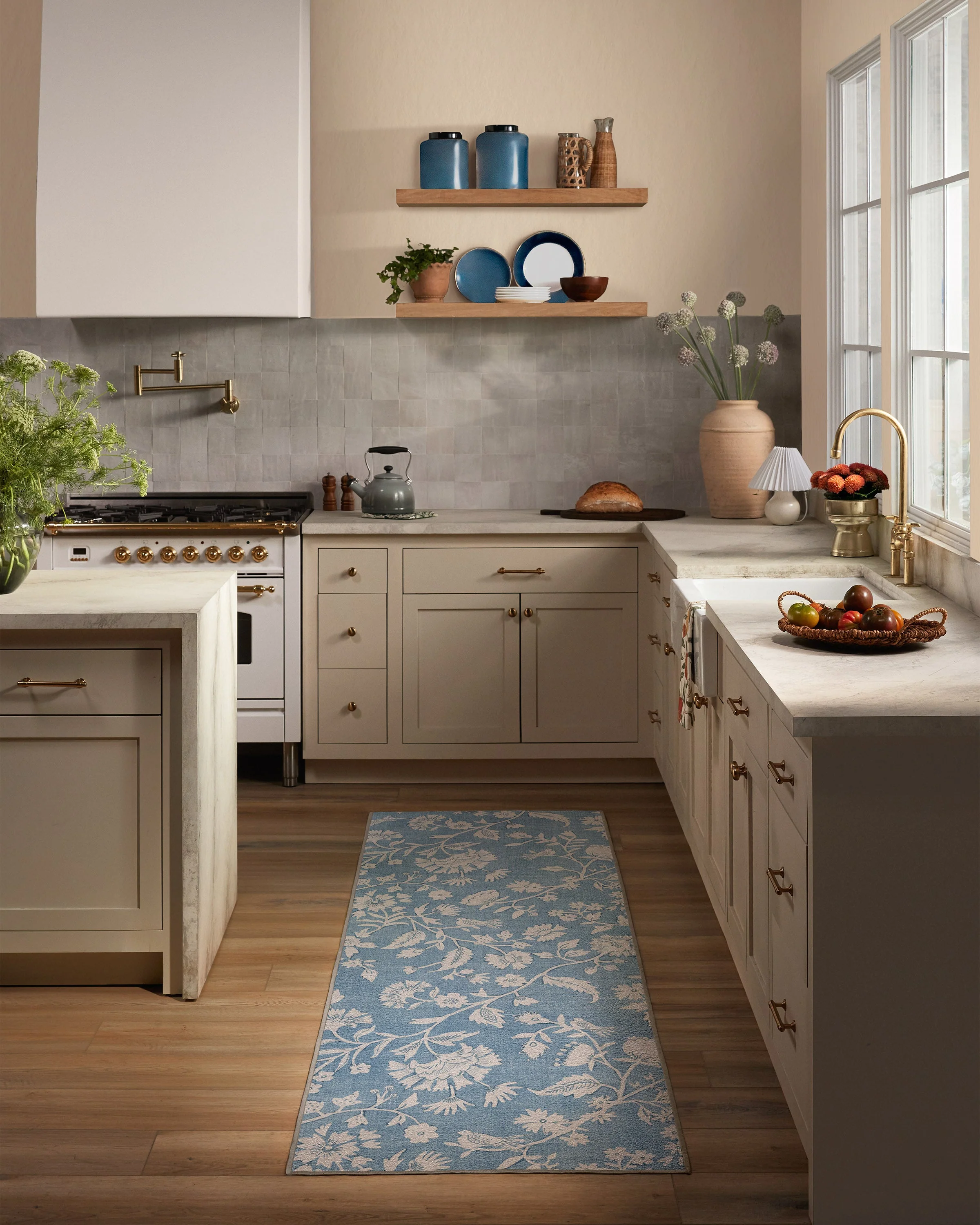 Brenna Slate Blue & Cream Flatwoven Rug - Image 8