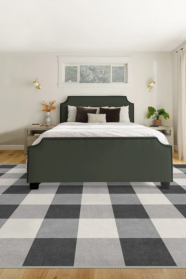 Buffalo Plaid Black & White Rug - Image 19