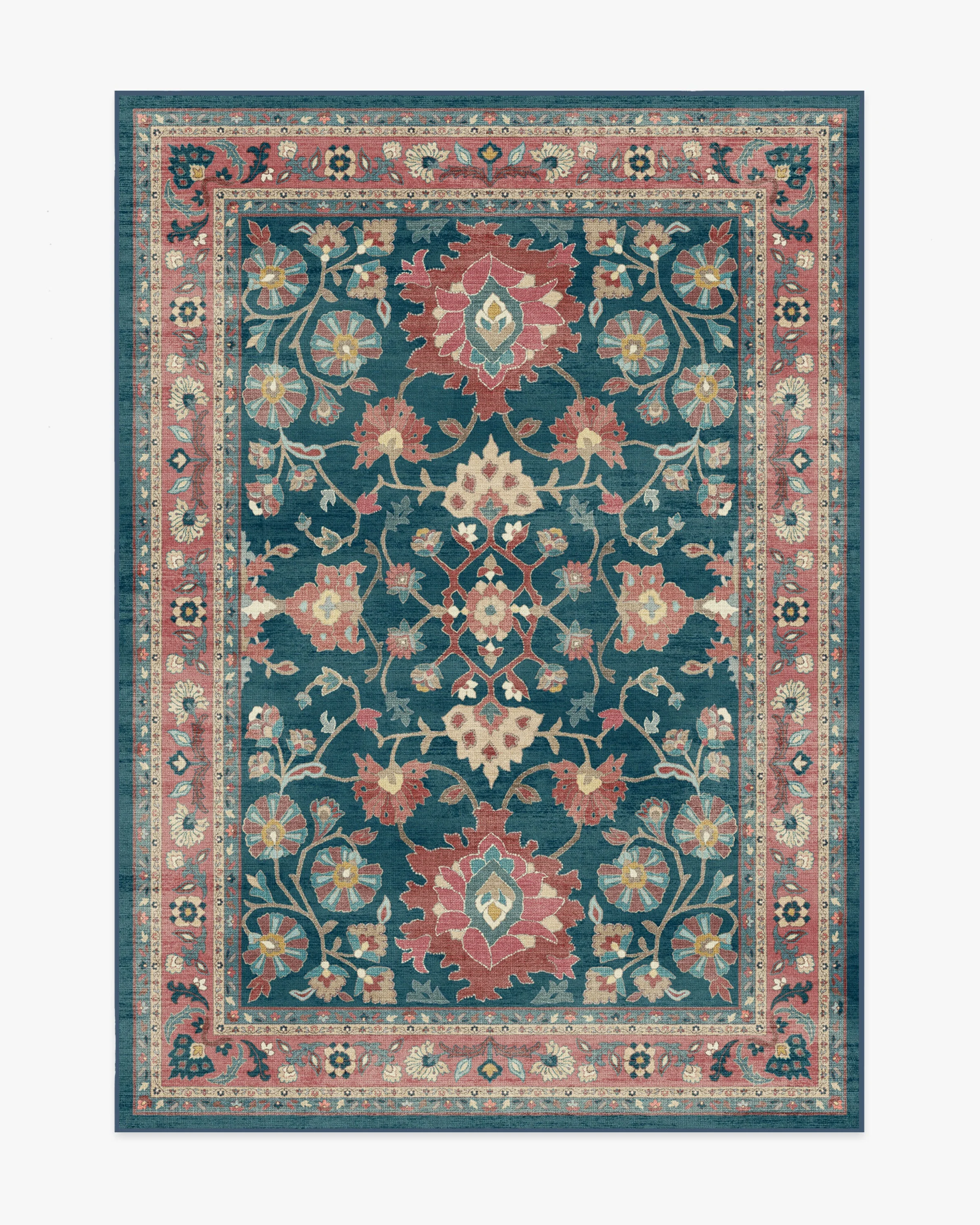 Calabria Navy & Cayenne Flatwoven Rug
