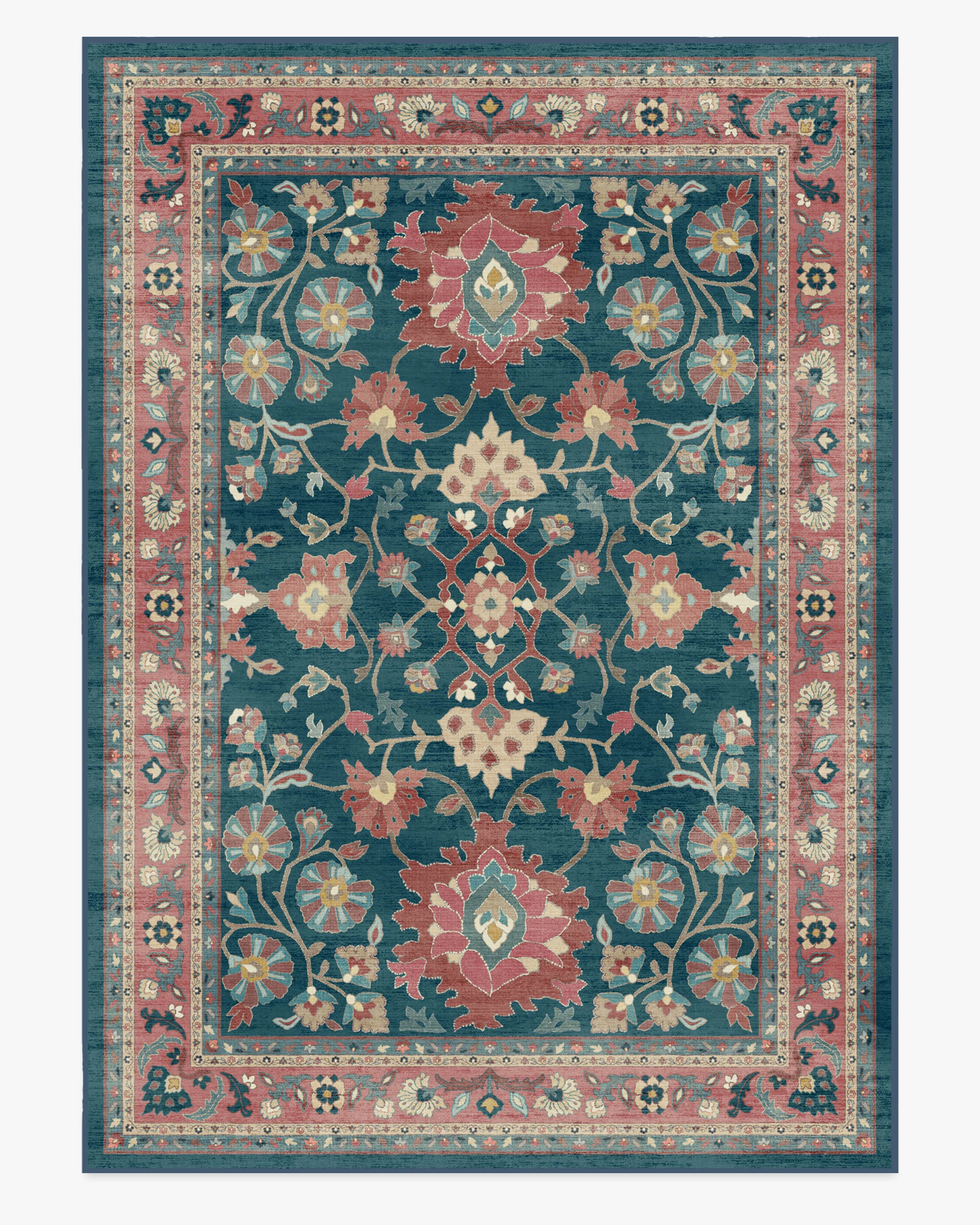 Calabria Navy & Cayenne Flatwoven Rug - Image 15