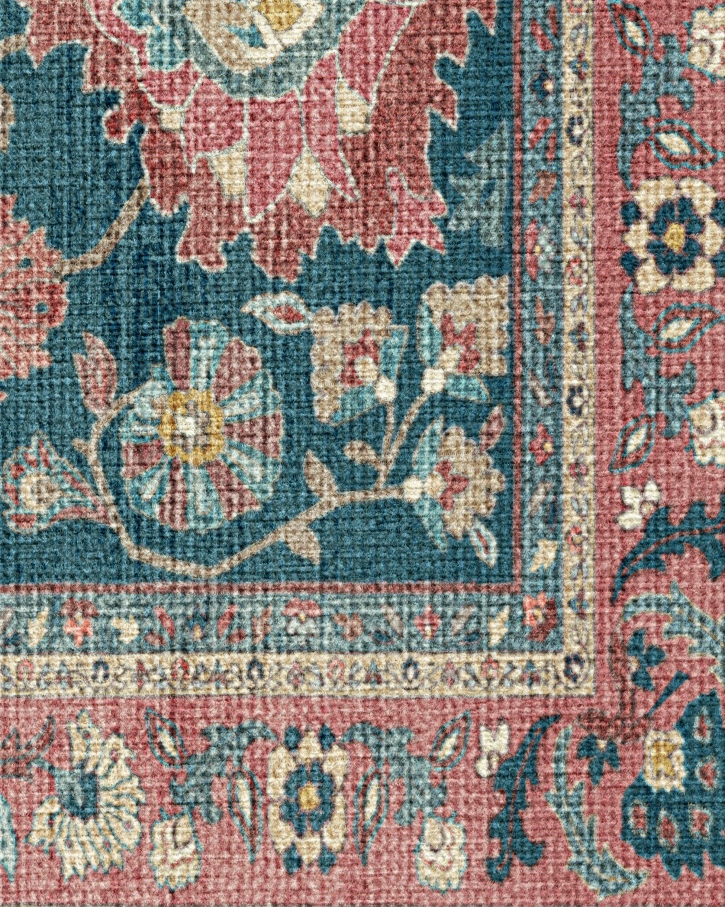Calabria Navy & Cayenne Flatwoven Rug - Image 2