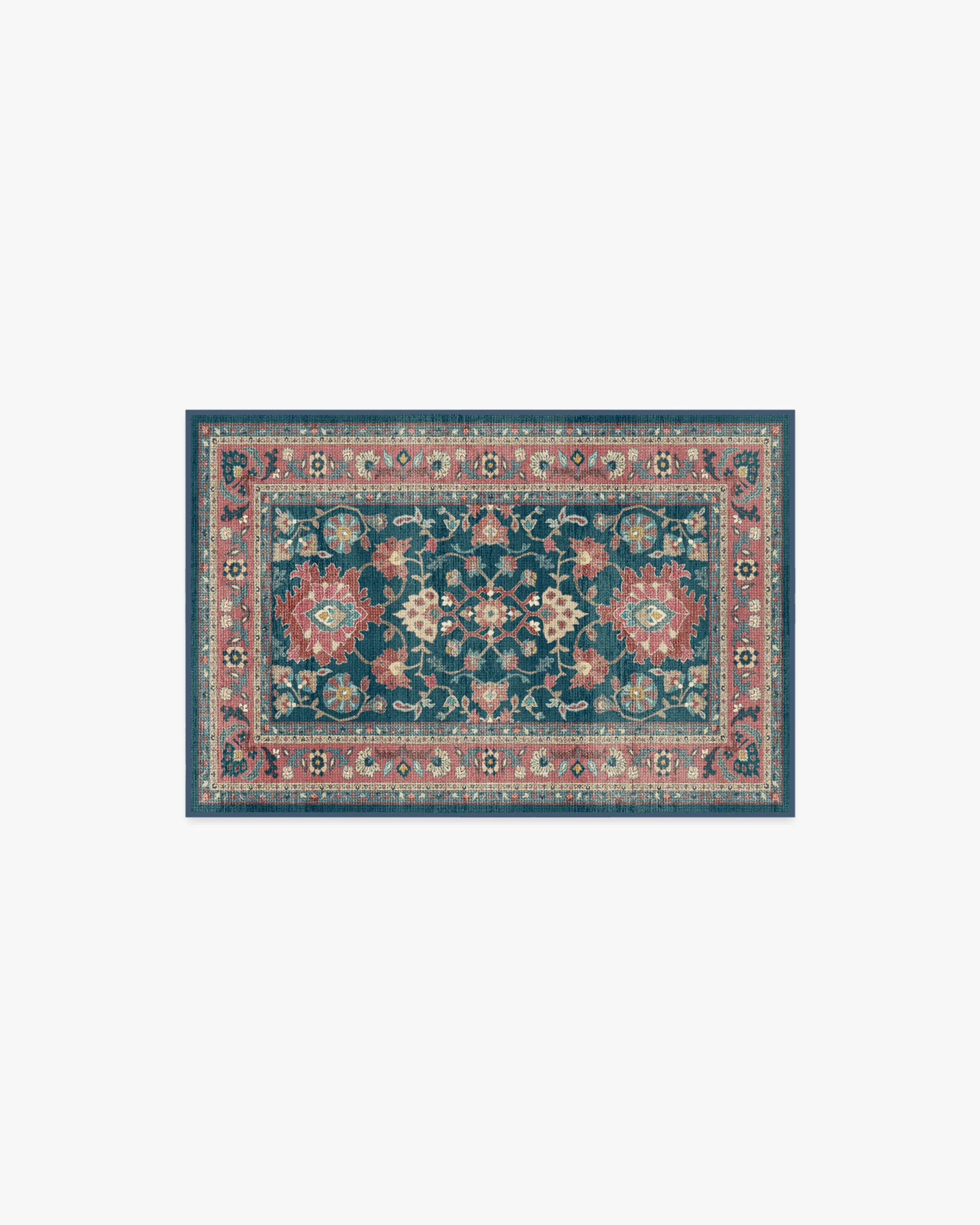 Calabria Navy & Cayenne Flatwoven Rug - Image 6