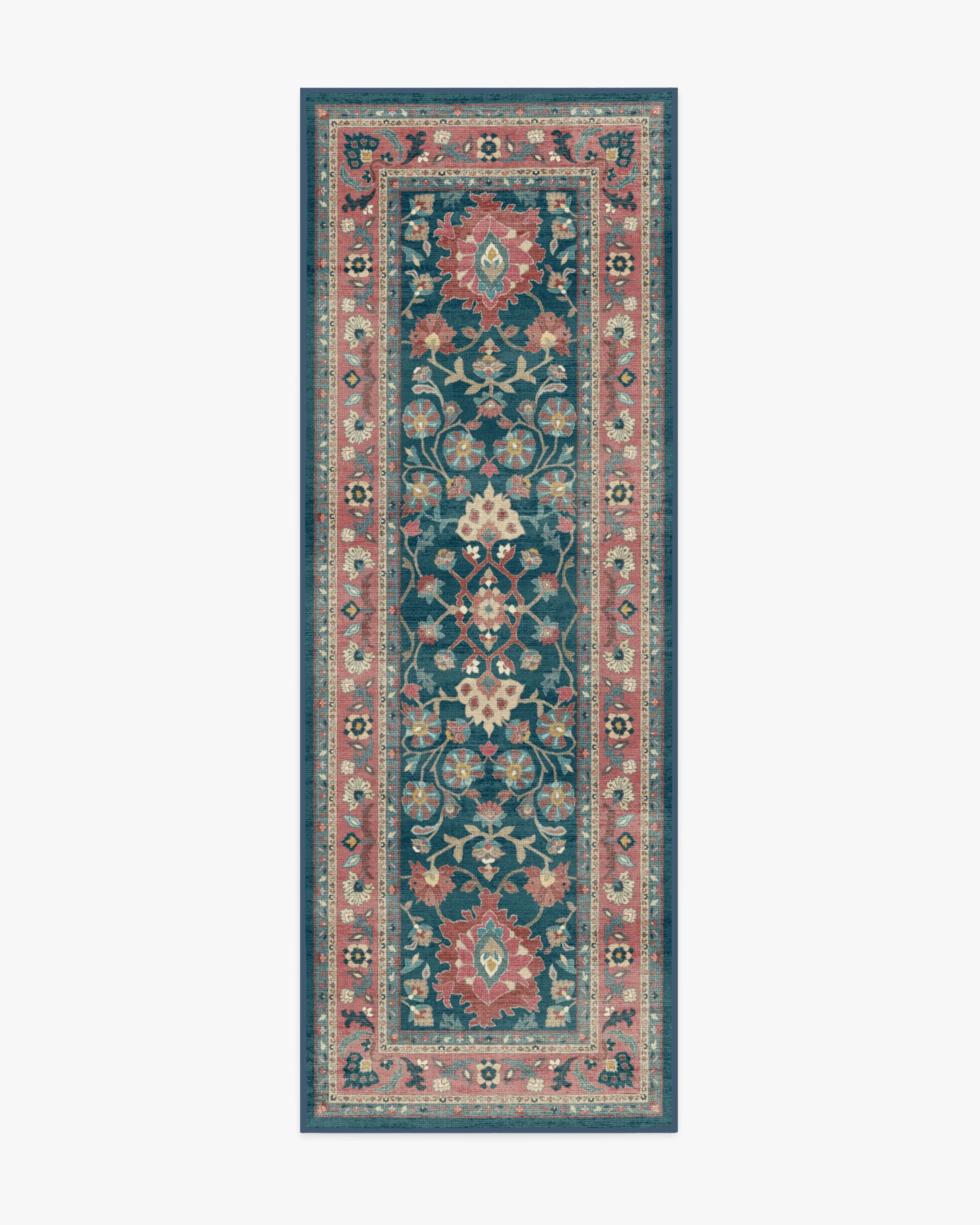 Calabria Navy & Cayenne Flatwoven Rug - Image 7