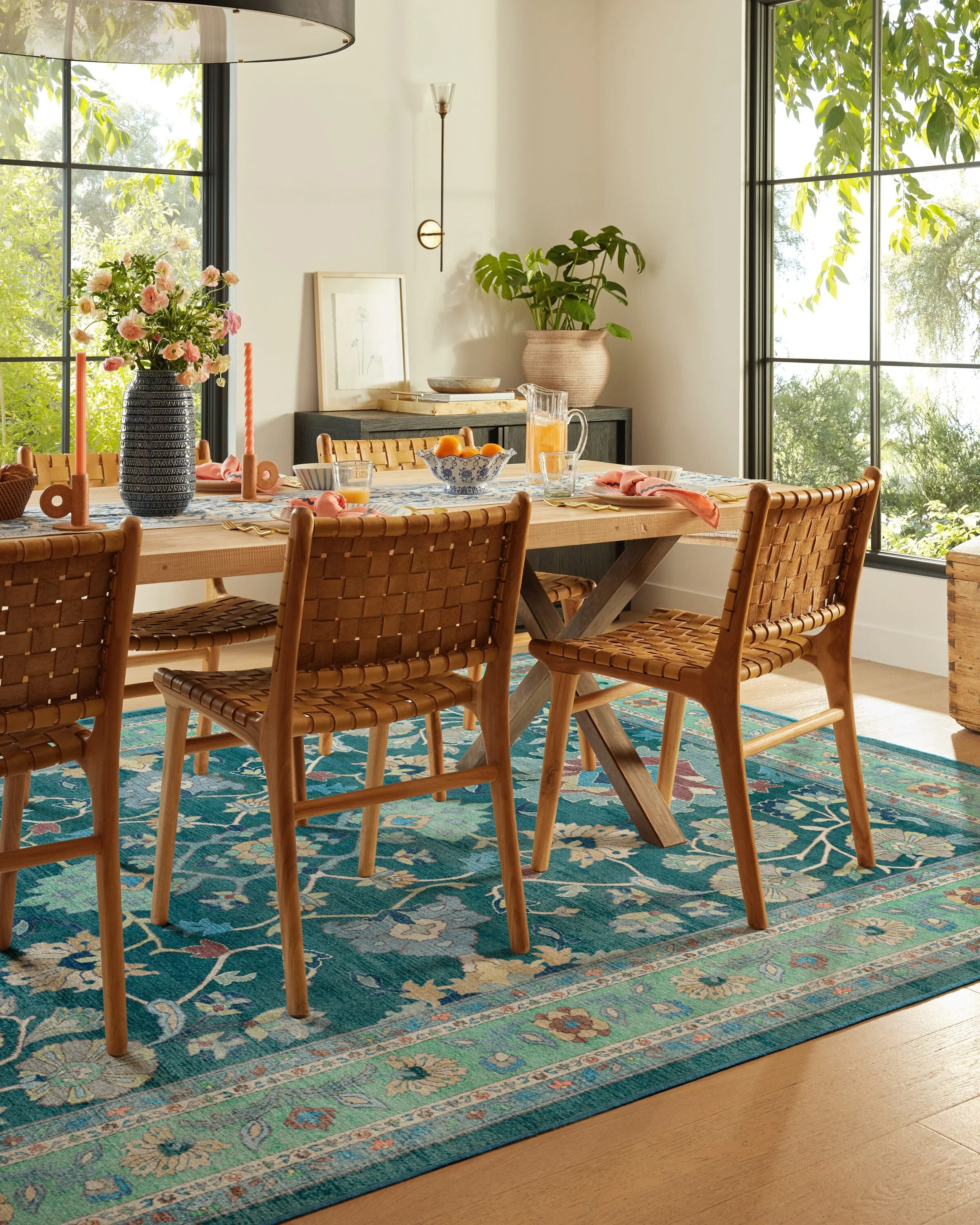 Calabria Teal Flatwoven Rug - Image 5