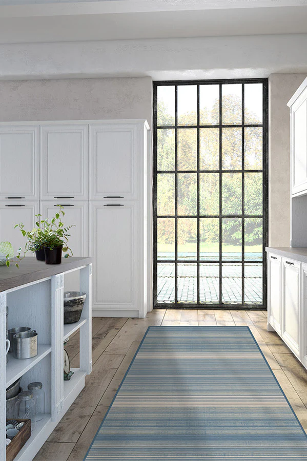 Coastal Linear Stripe Slate Flatwoven Rug - Image 4