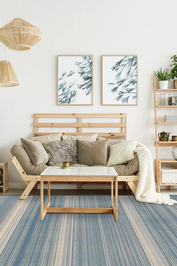 Coastal Linear Stripe Slate Flatwoven Rug - Image 8