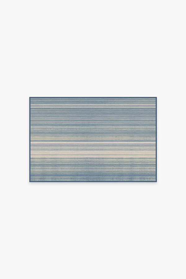 Coastal Linear Stripe Slate Flatwoven Rug - Image 9