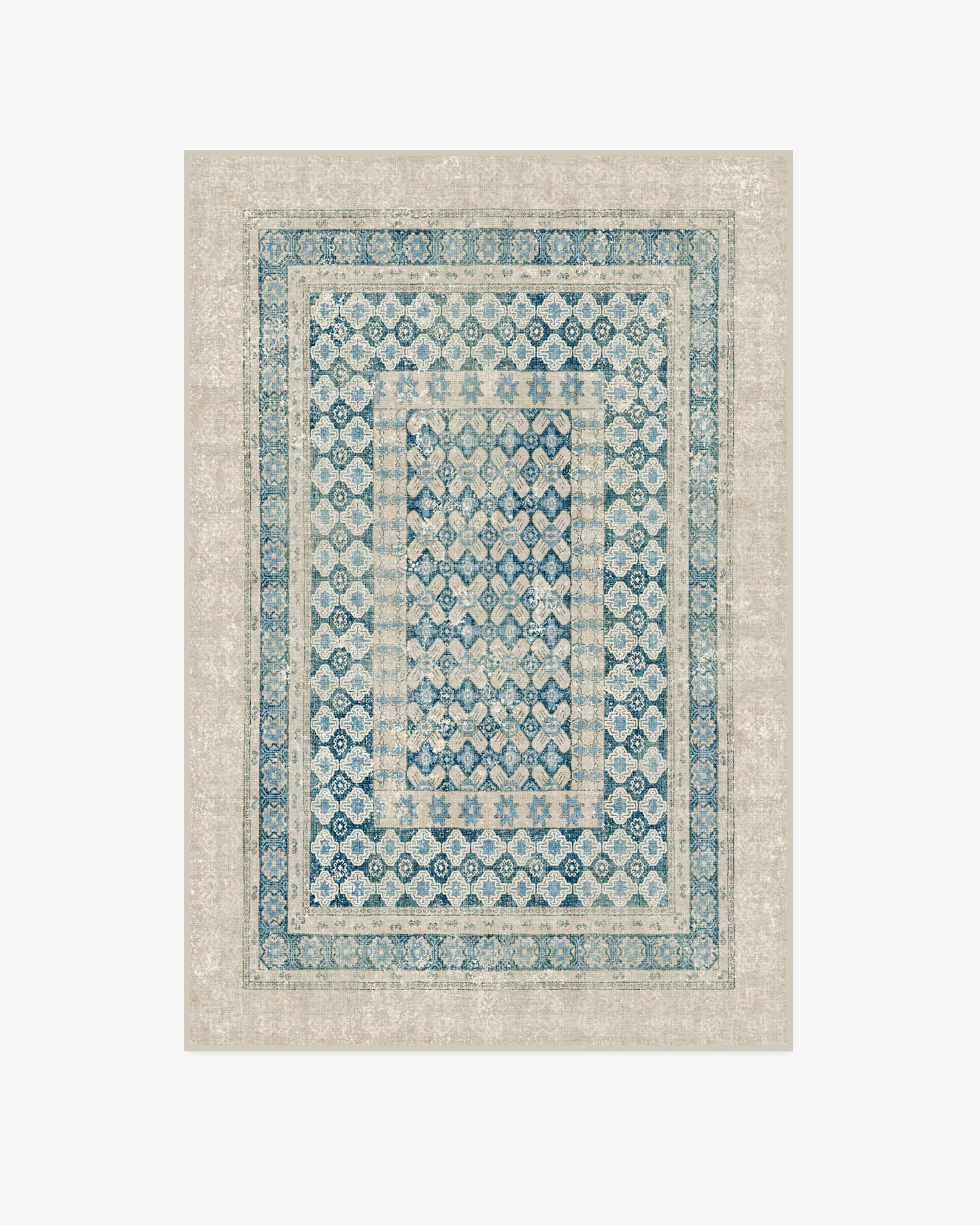 Cyrus Neutral & Blue Flatwoven Rug - Image 8