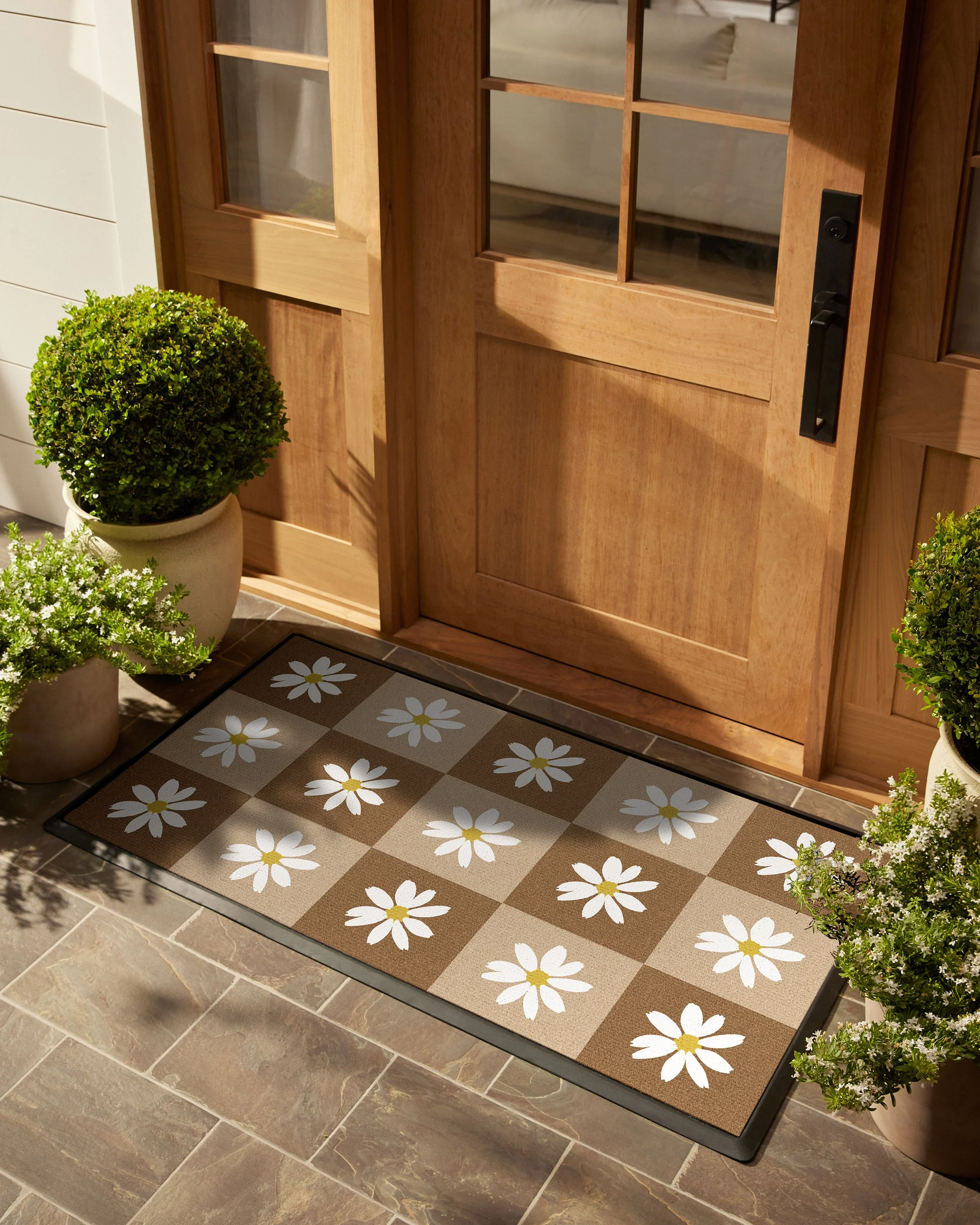 Daisy Check Ivory Large Doormat - Image 2