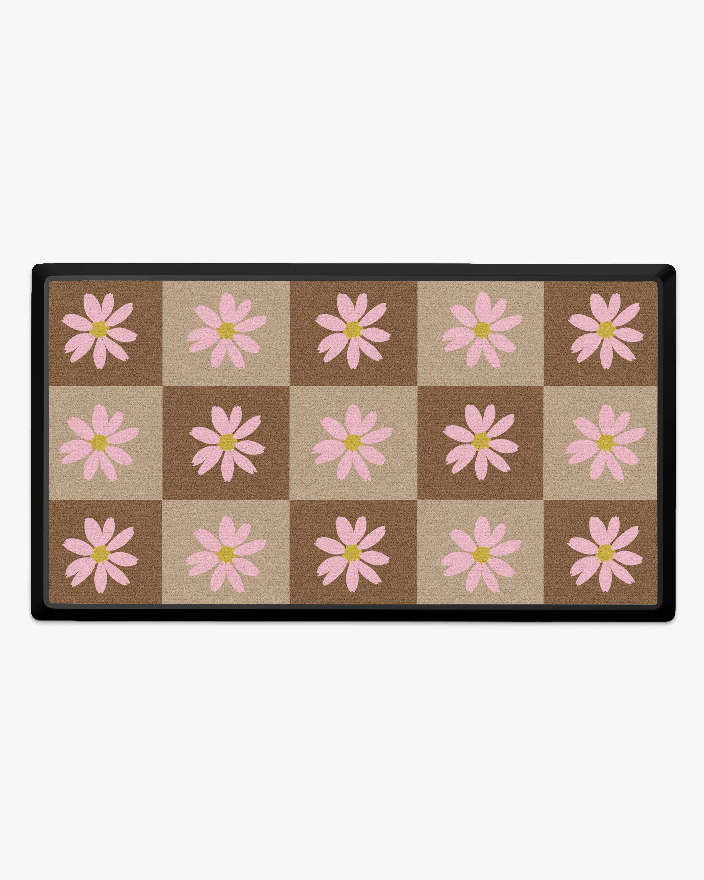 Daisy Check Pink Large Doormat