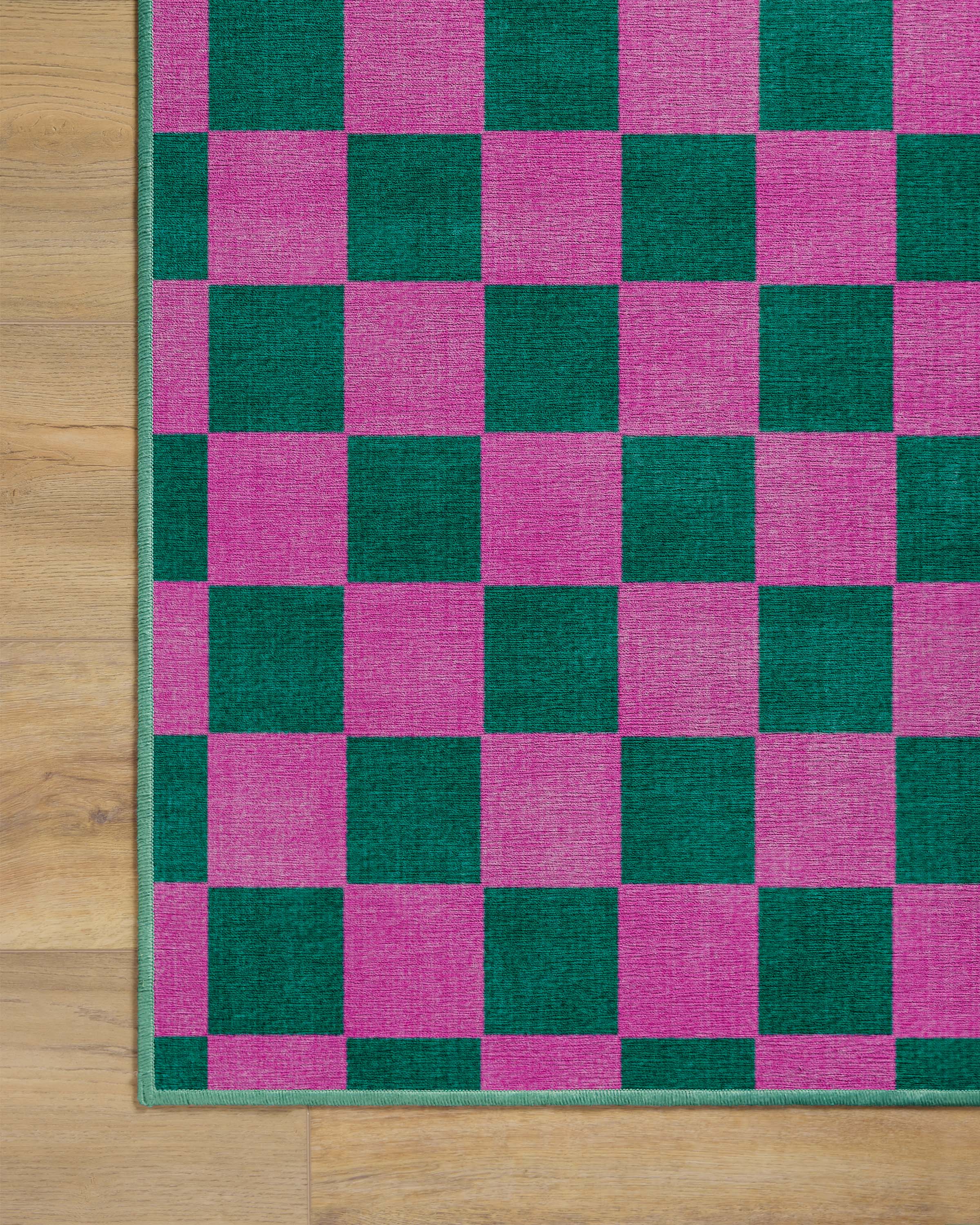 Nonna's Checkerboard Green & Lavender Flatwoven Rug by Dan Pelosi - Image 8