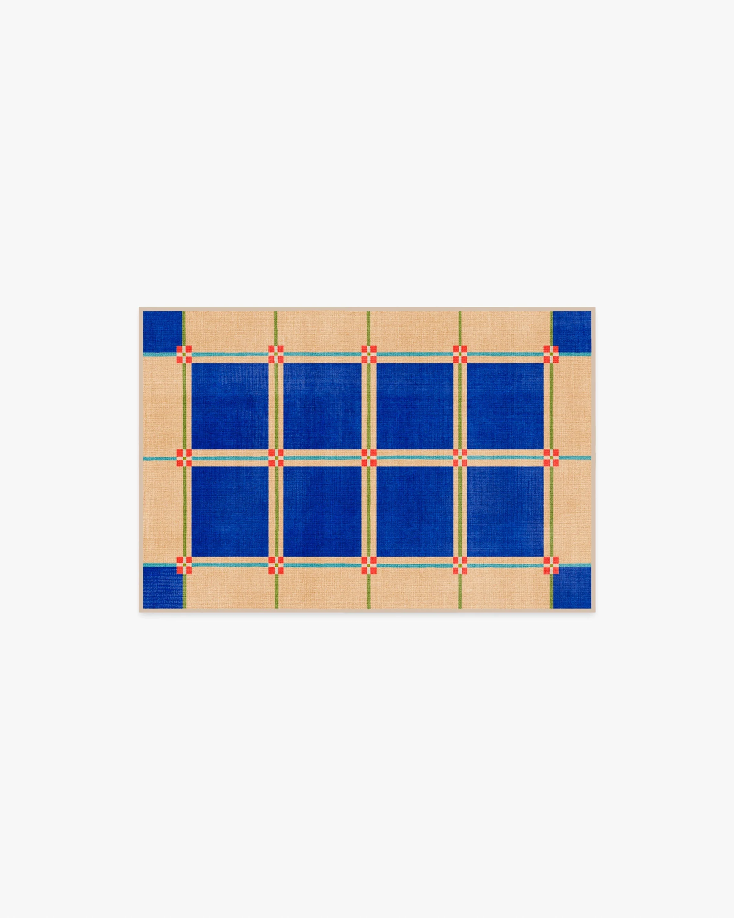 This House Is a Home Blue Rug by Dan Pelosi