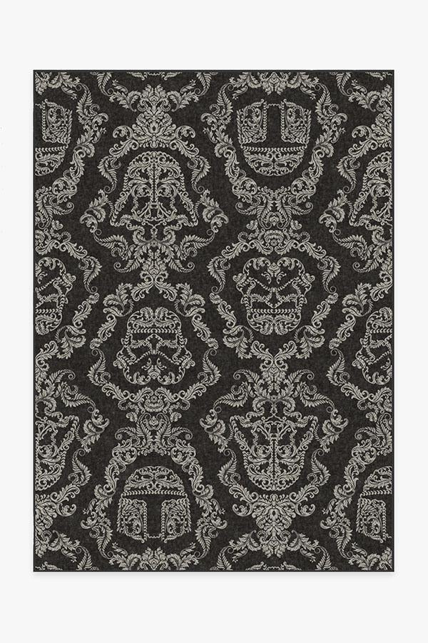 Dark Side Damask Charcoal Flatwoven Rug