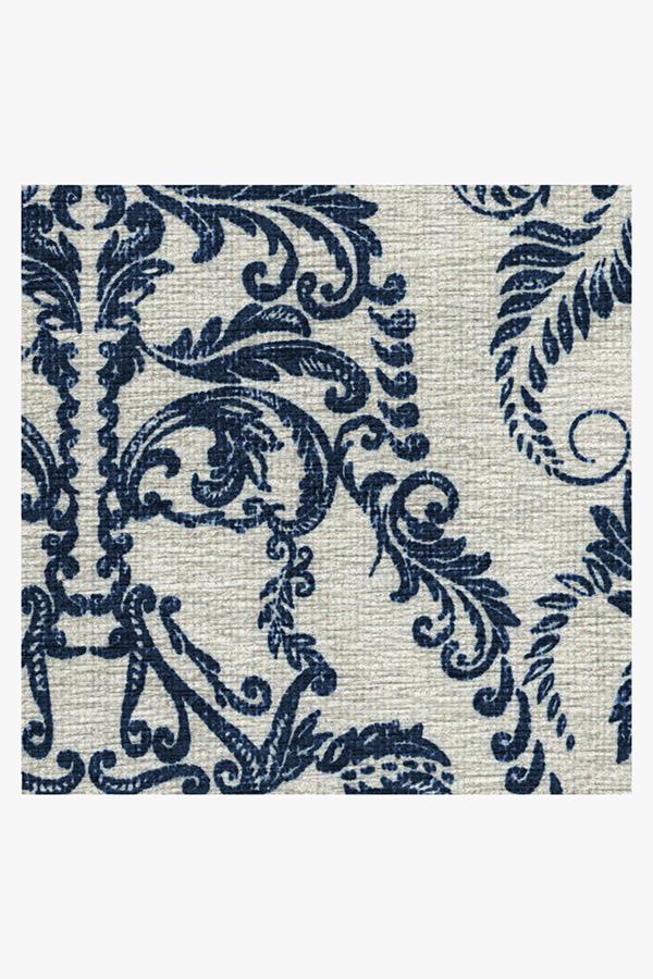 Dark Side Damask Delft Blue Flatwoven Rug - Image 2