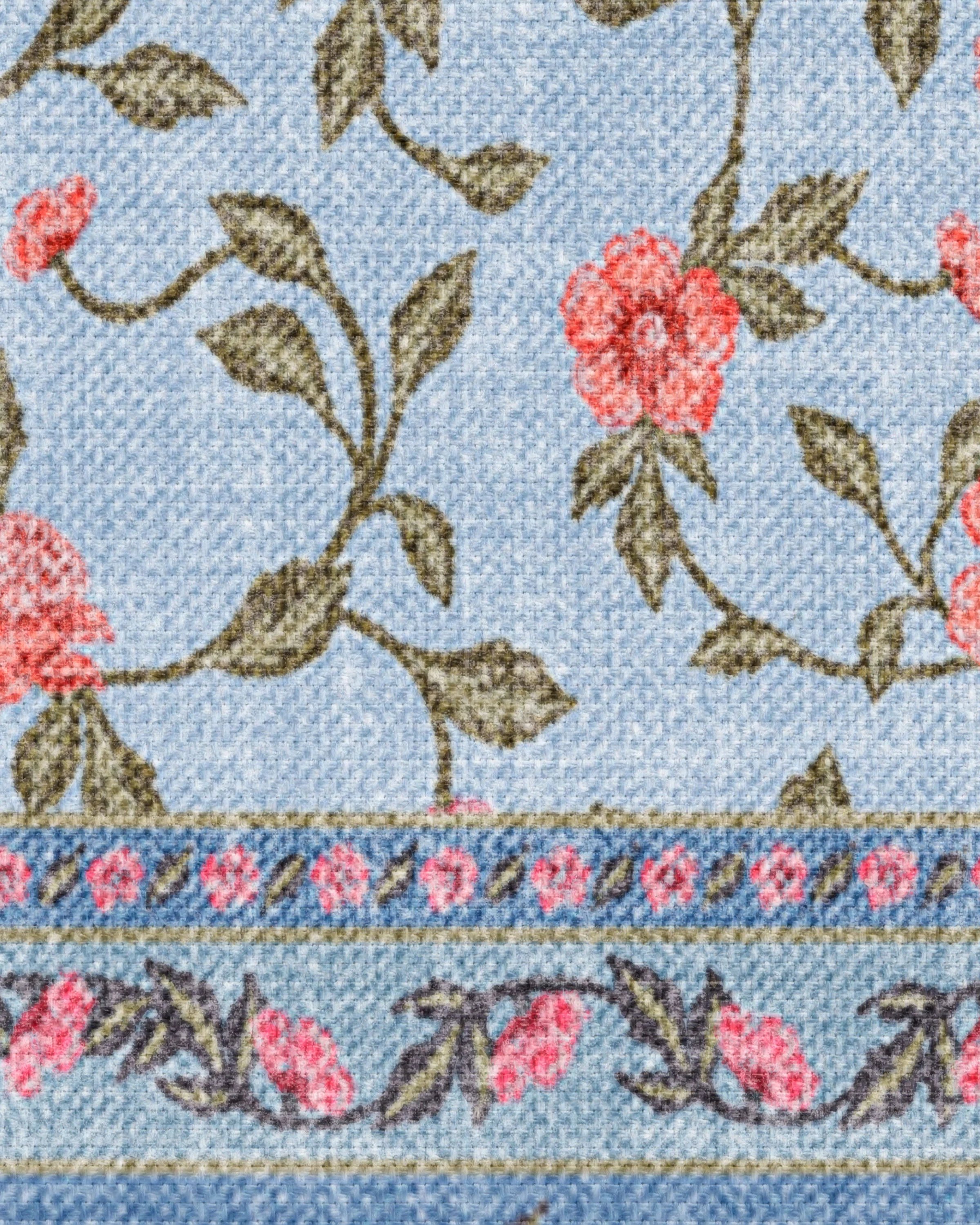 Della Soft Blue & Coral Outdoor Rug - Image 2