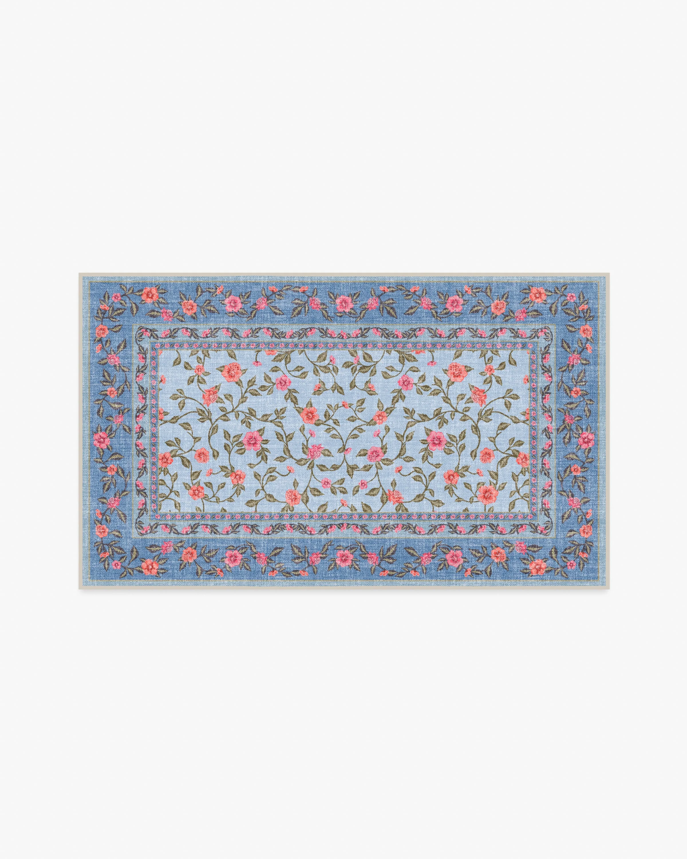 Della Soft Blue & Coral Outdoor Rug - Image 6