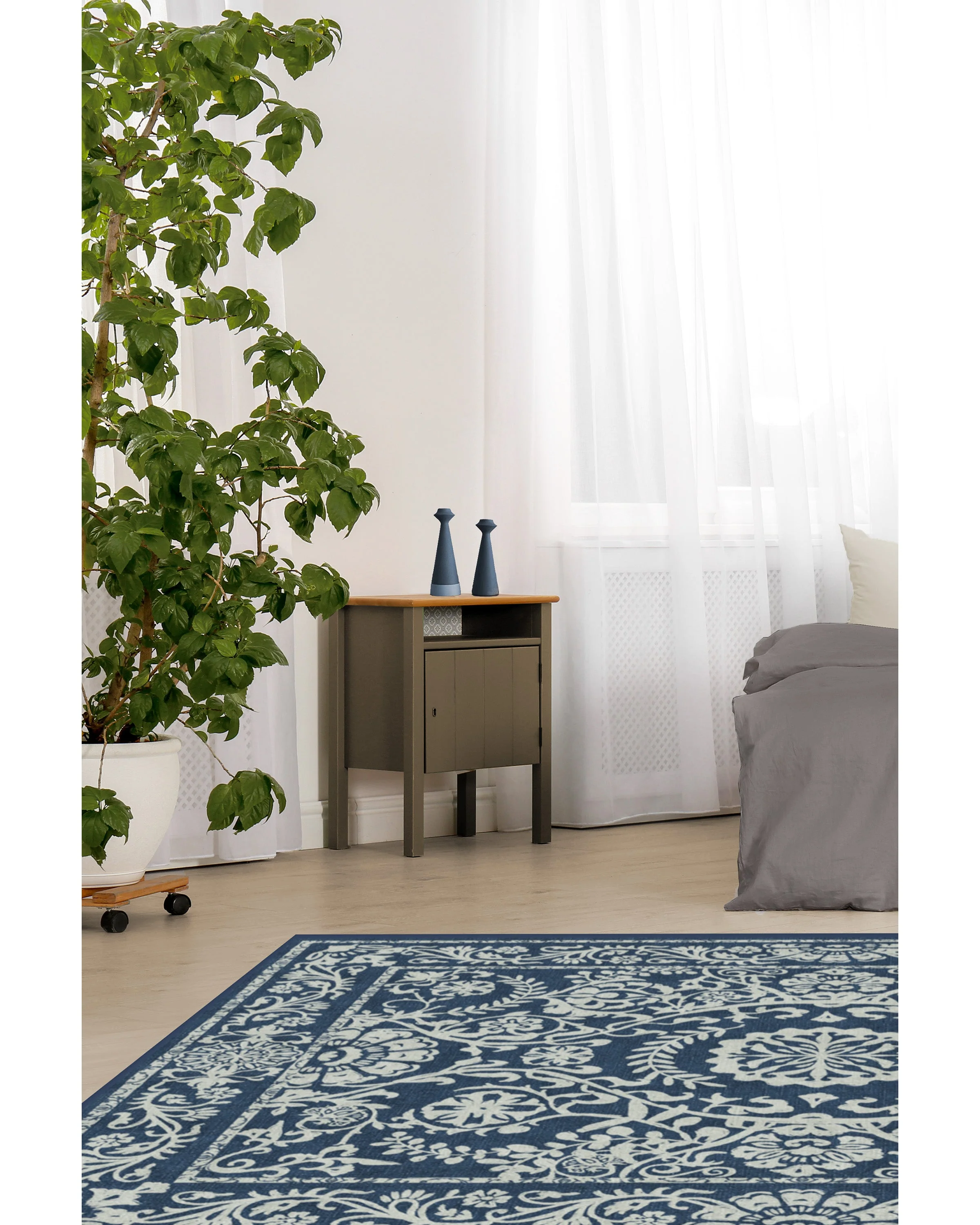 Delphina Navy Blue Flatwoven Rug - Image 3