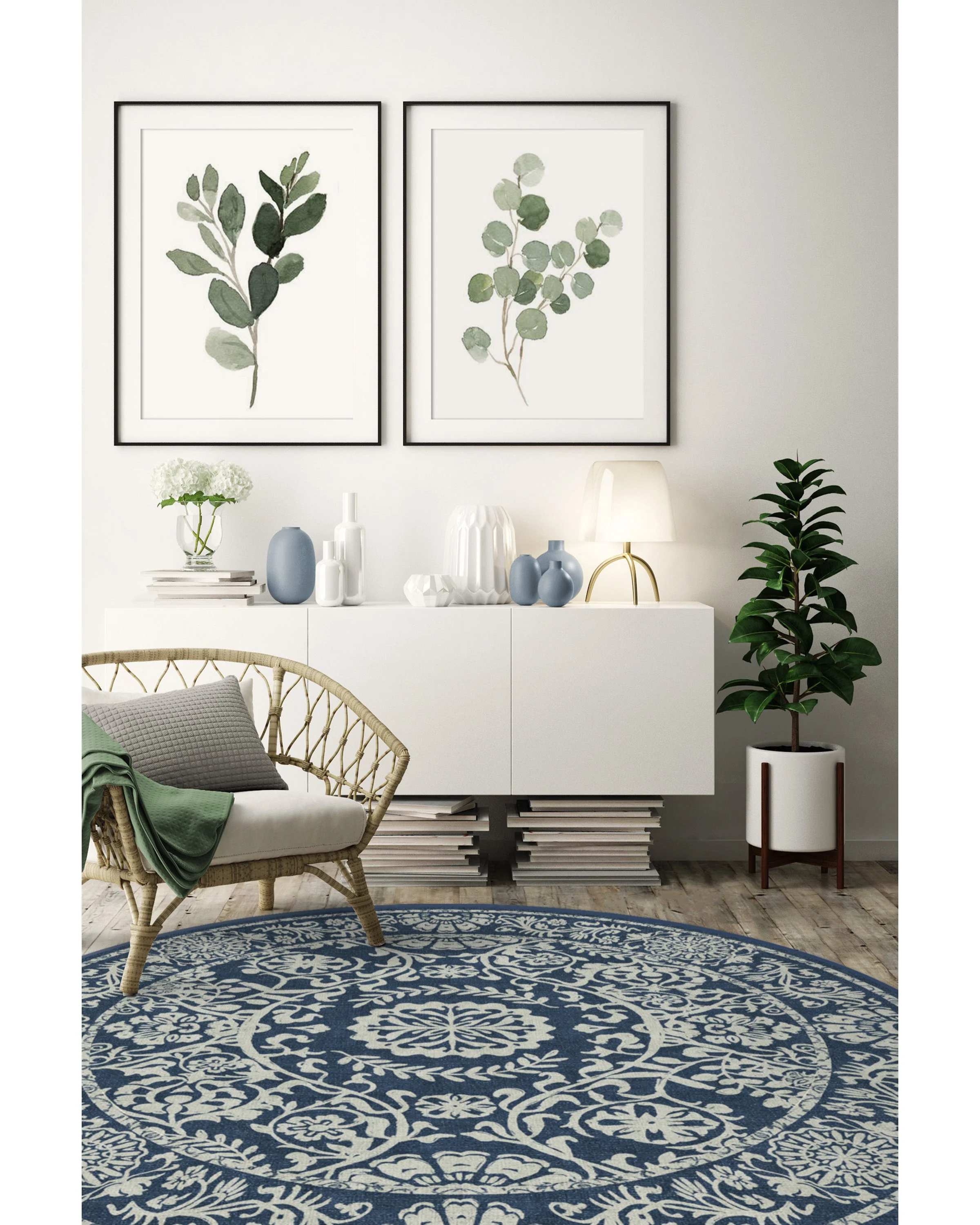 Delphina Navy Blue Flatwoven Rug - Image 7