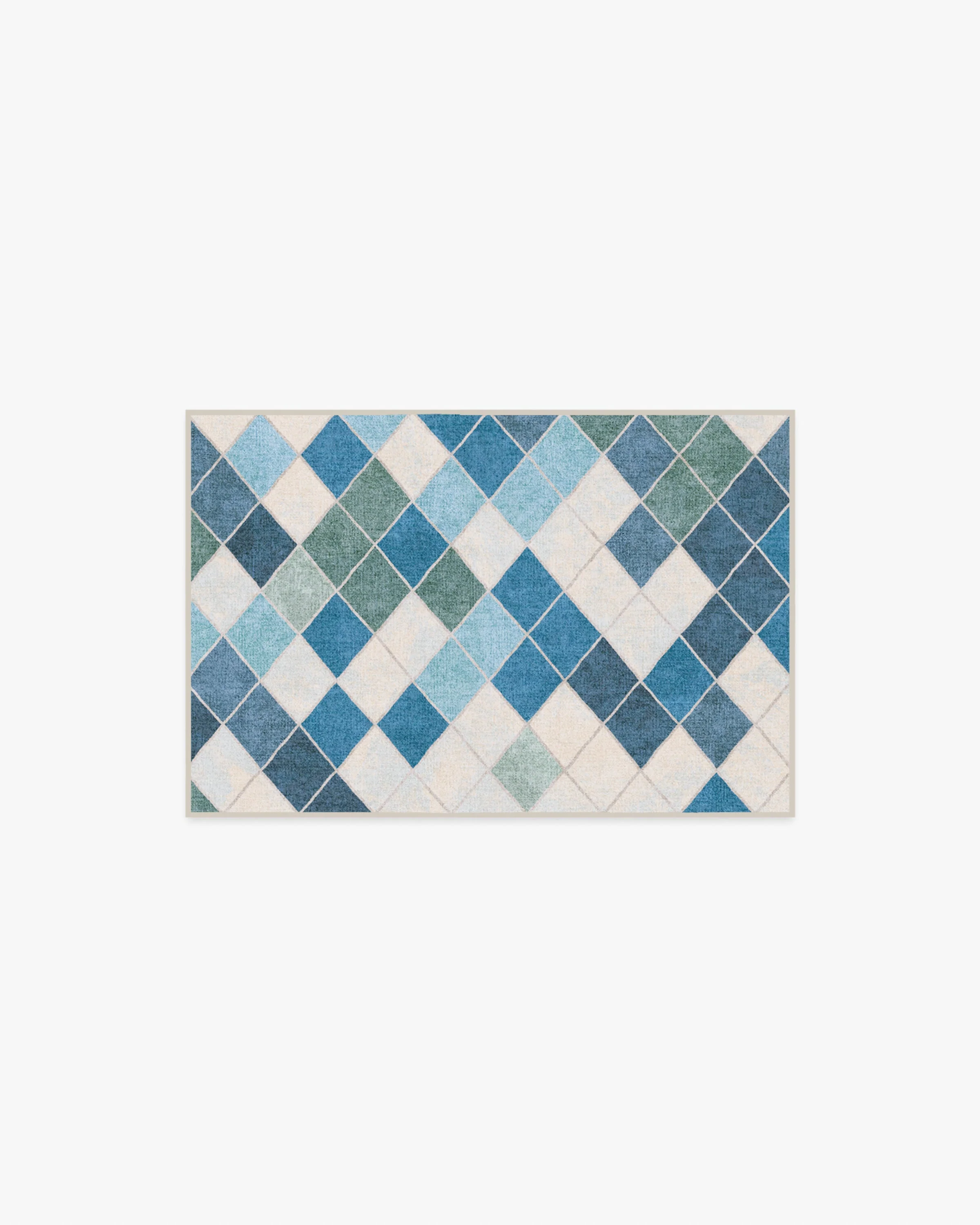Diamond Mosaic Blue Flatwoven Rug - Image 2