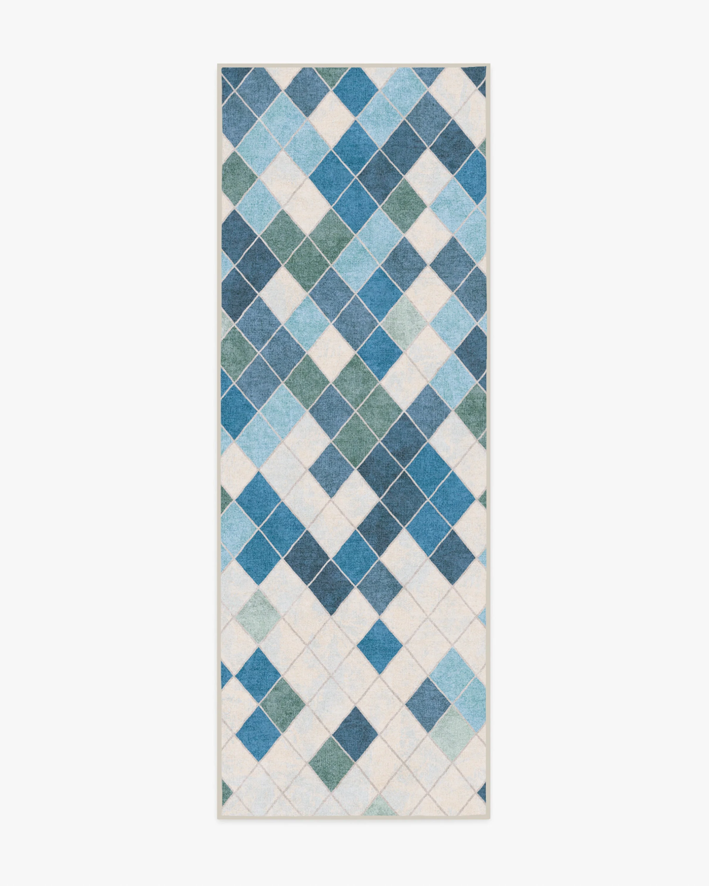 Diamond Mosaic Blue Flatwoven Rug - Image 3