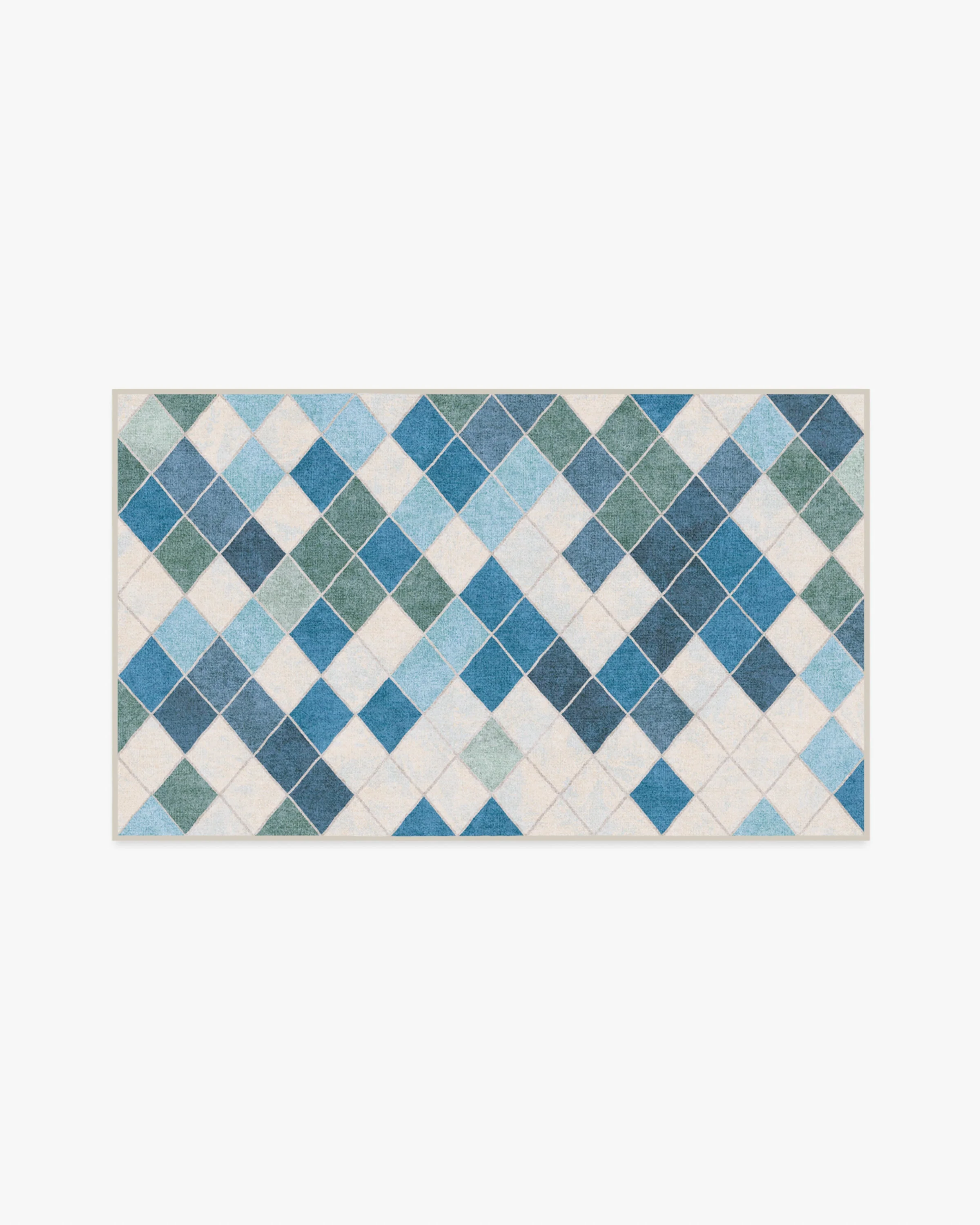 Diamond Mosaic Blue Flatwoven Rug - Image 4