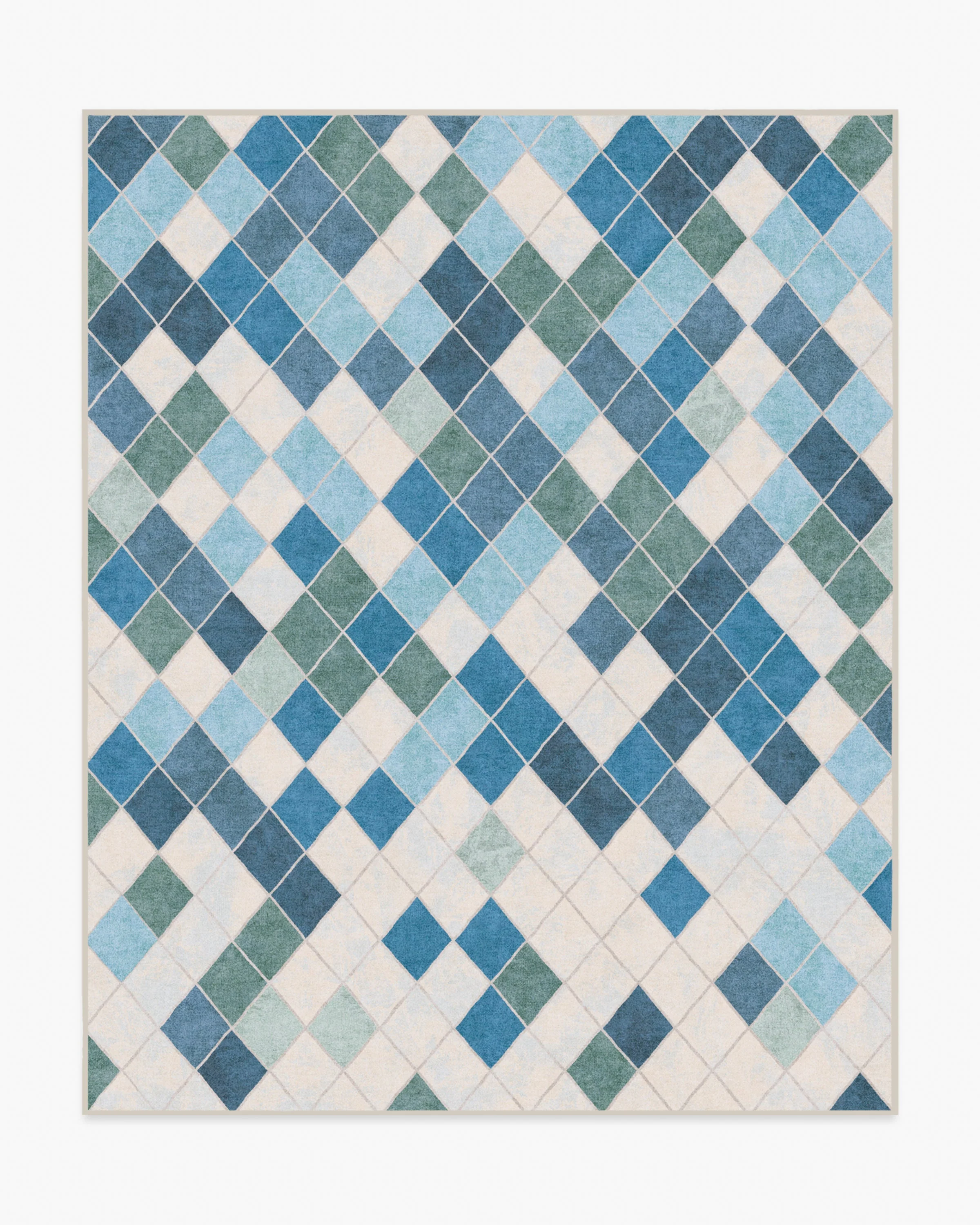 Diamond Mosaic Blue Rug - Image 6