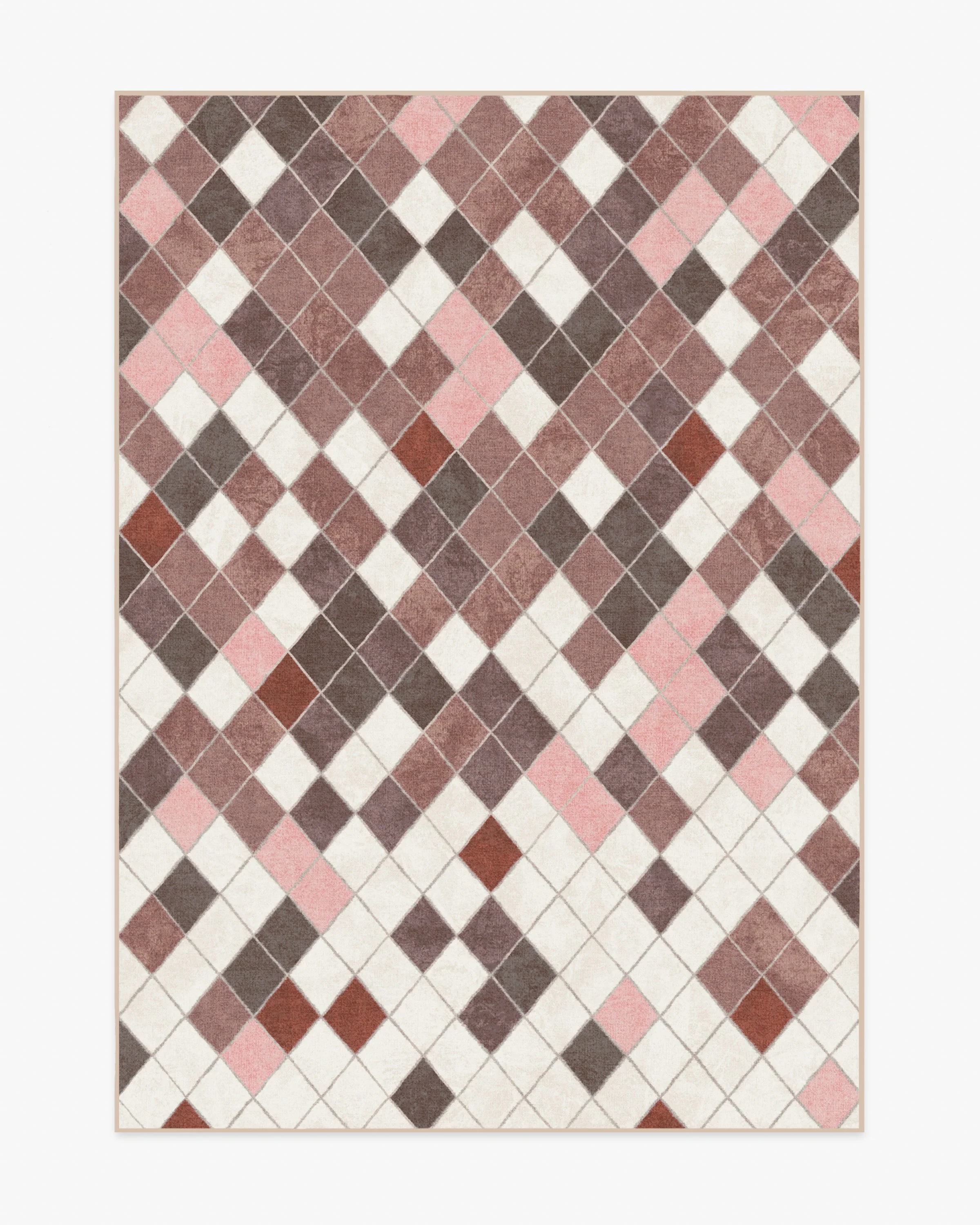 Diamond Mosaic Terracotta Rug