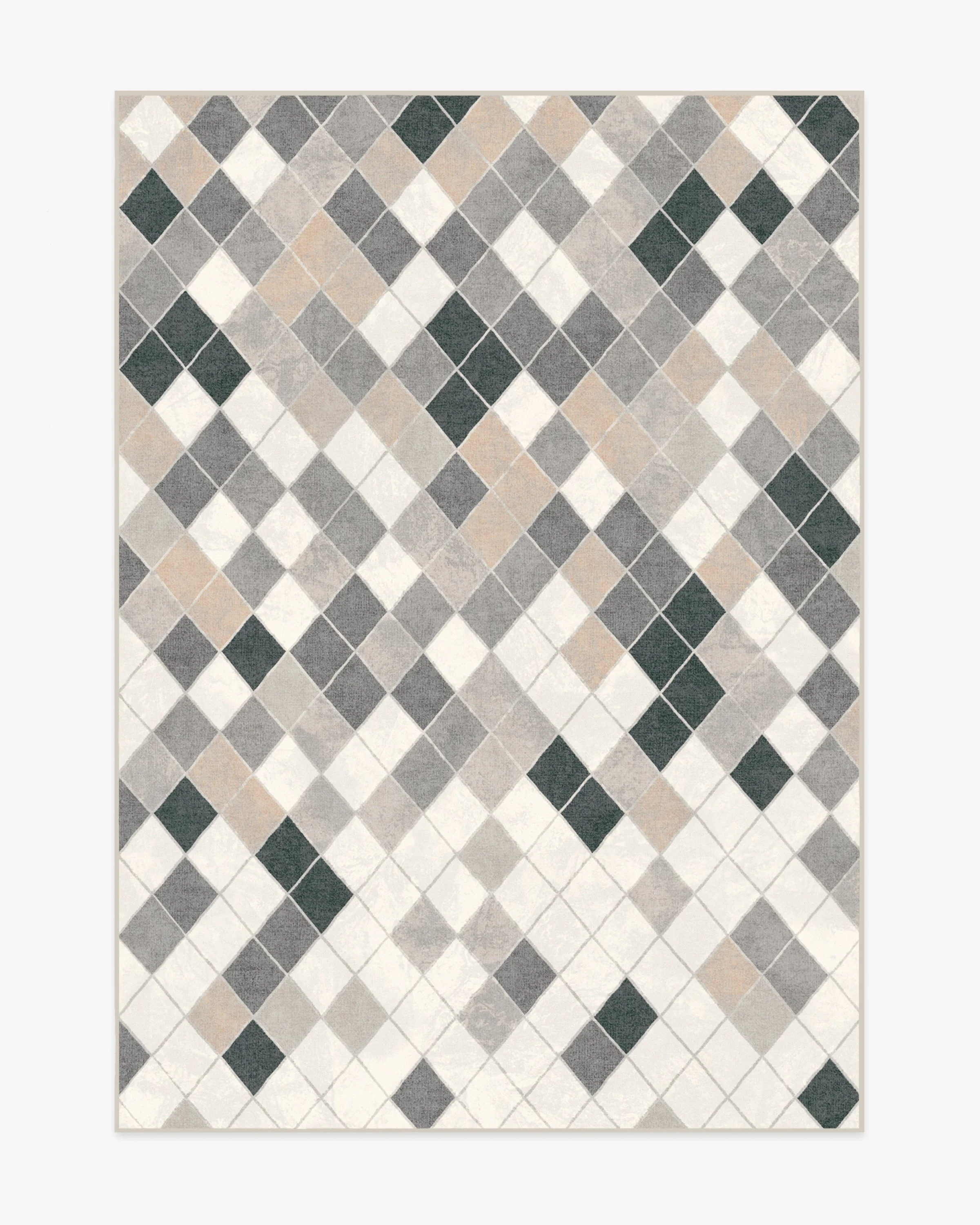 Diamond Mosaic Warm Grey Flatwoven Rug