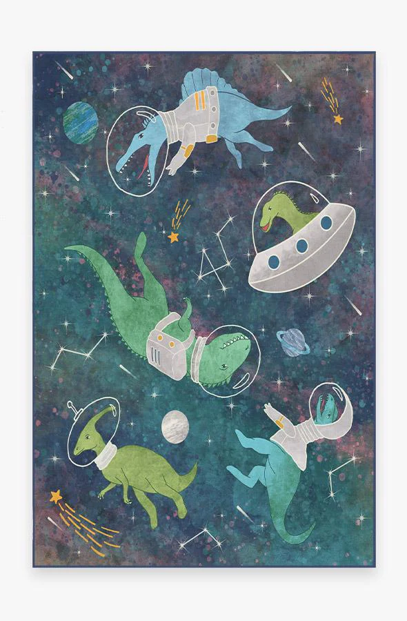 Dinosaurs in Space Flatwoven Rug - Image 14