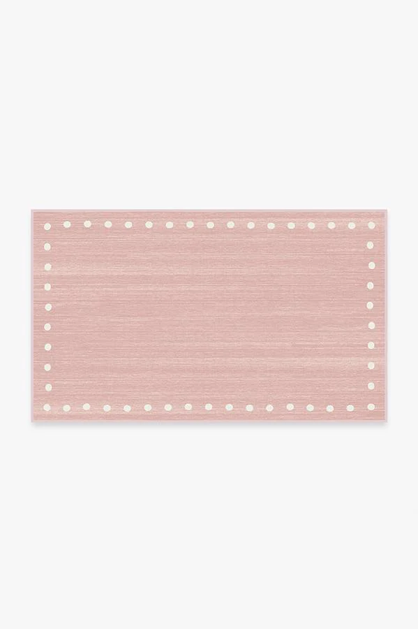 Dot Border Pink Flatwoven Rug - Image 12